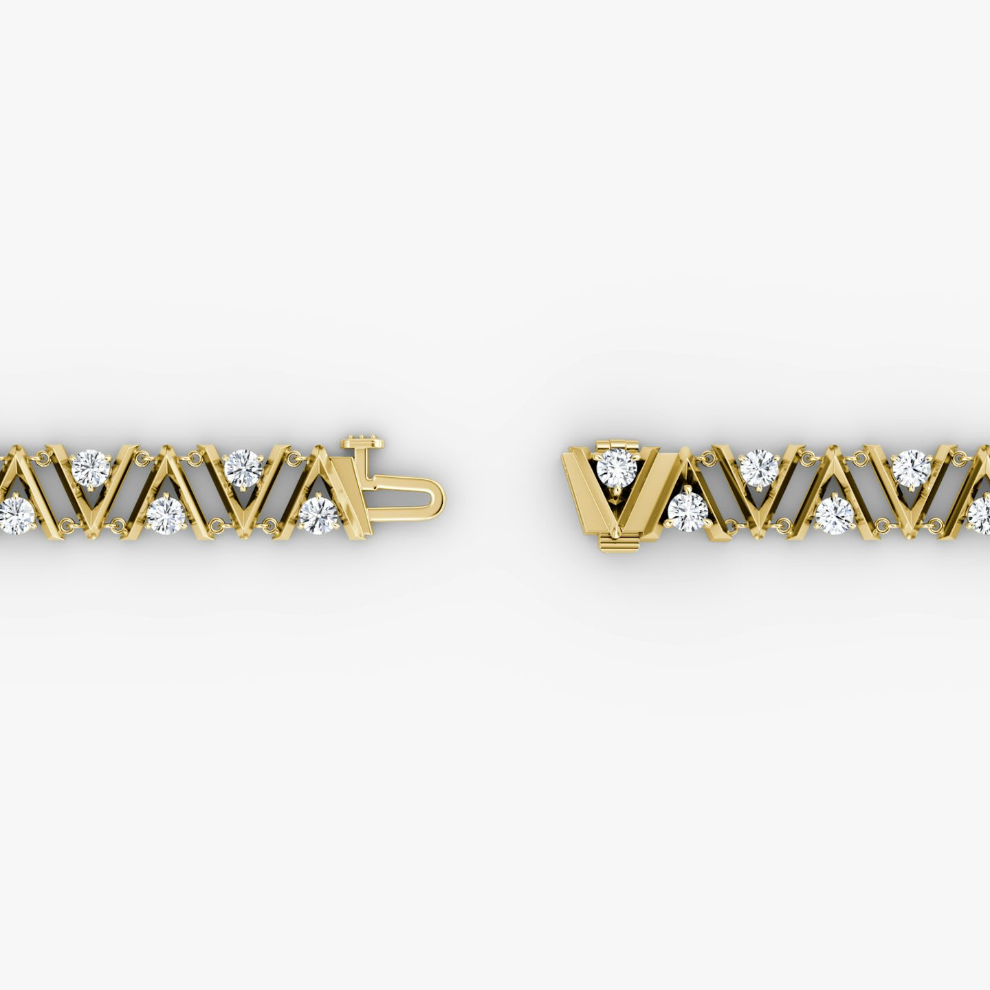 VRAI V Tennis Bracelet | Round Brilliant | 14k | Yellow Gold | diamondSize: petite | chainLength: 7