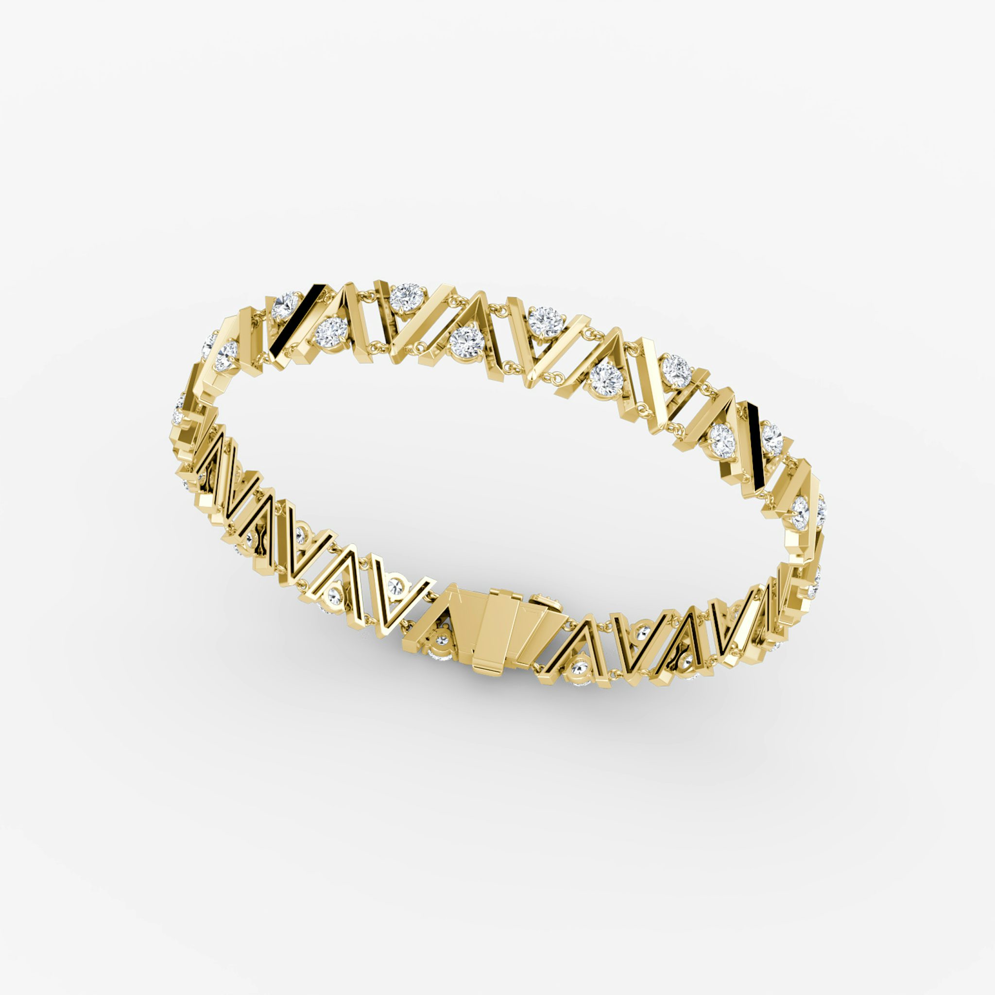 VRAI V Tennis Bracelet | Round Brilliant | 14k | Yellow Gold | diamondSize: petite | chainLength: 7