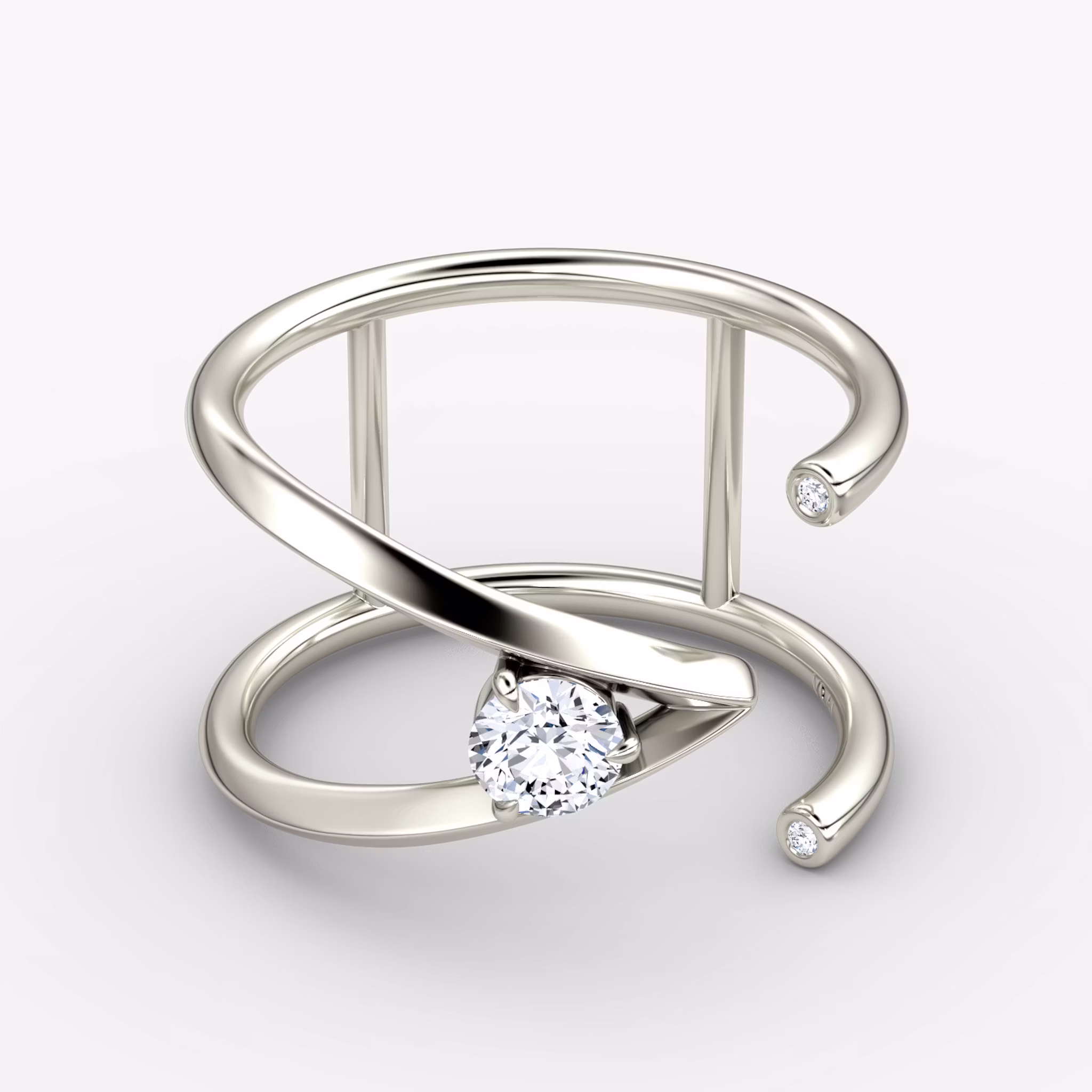 VRAI V Side Wrap Ring Round Brilliant | White Gold