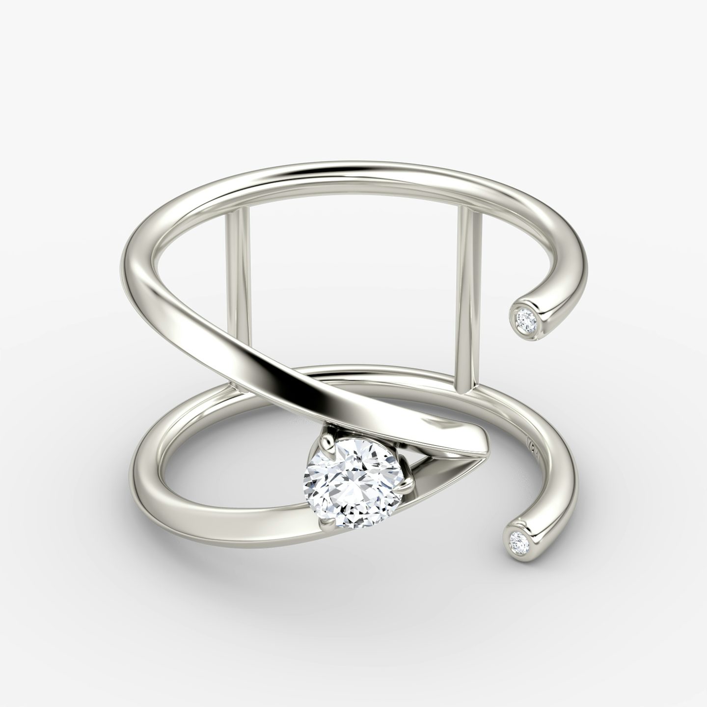 VRAI V Side Wrap Ring | Round Brilliant | 14k | White Gold