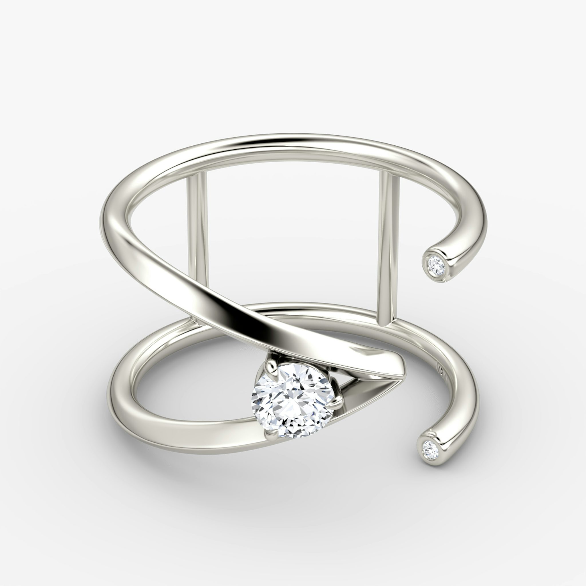 VRAI V Side Wrap Ring | Round Brilliant | 14k | White Gold