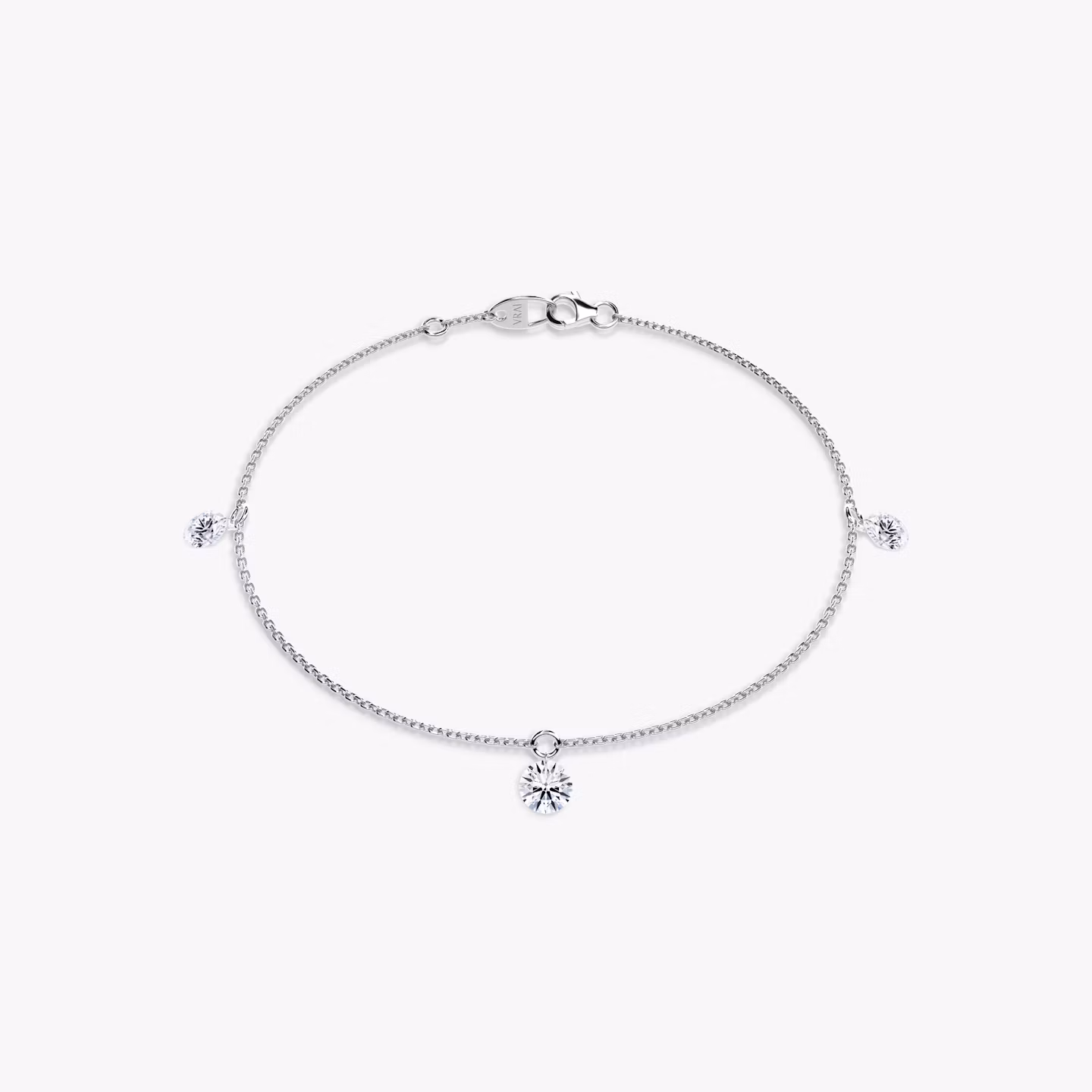 Floating Station Bracelet Round Brilliant | White Gold