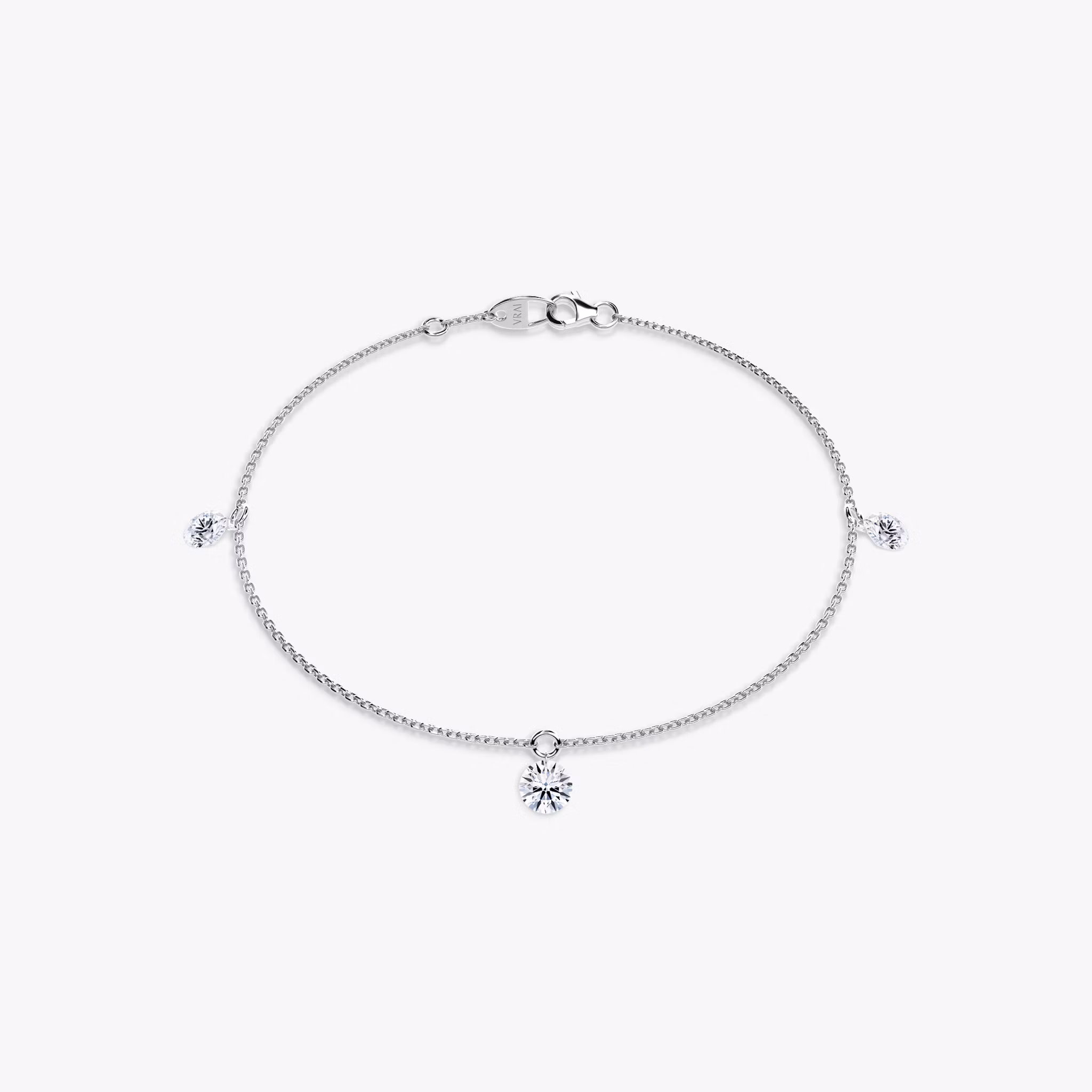Floating Station Bracelet Round Brilliant | White Gold