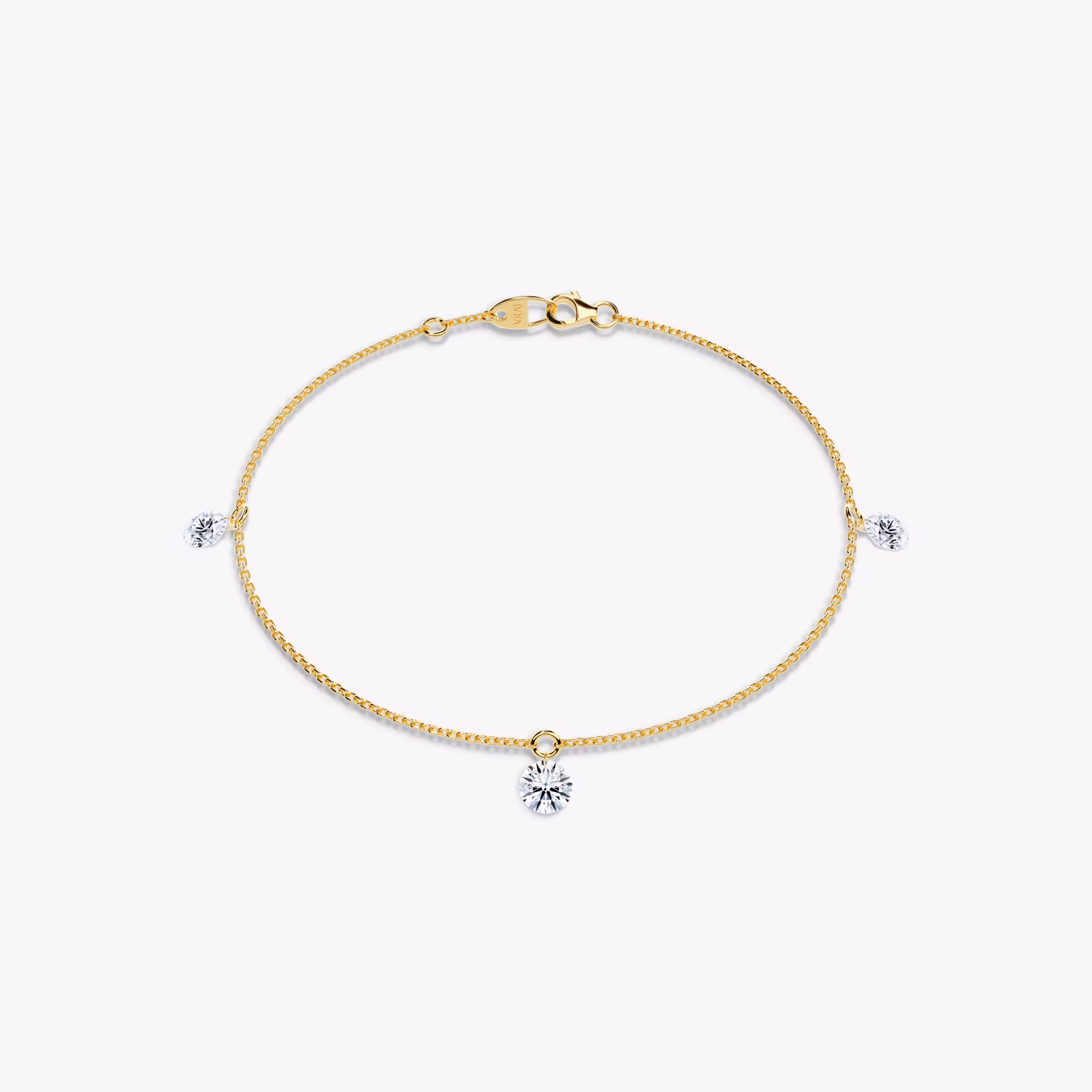 Floating Station Bracelet Round Brilliant | Yellow Gold