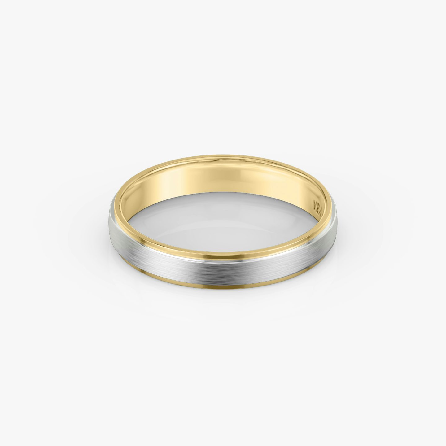 Two Tone Ehering | 18k | white-gold-and-yellow-gold | bandWidth: 4mm