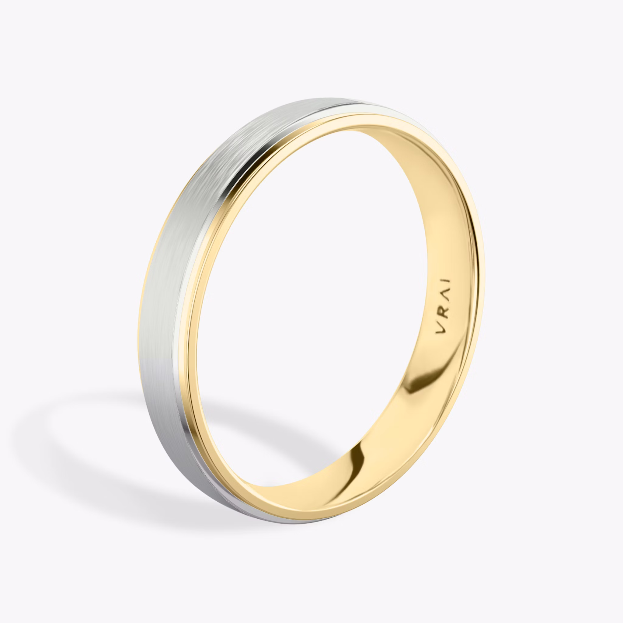 The Two Tone Band | 18k | white-gold-and-yellow-gold | bandWidth: 4mm