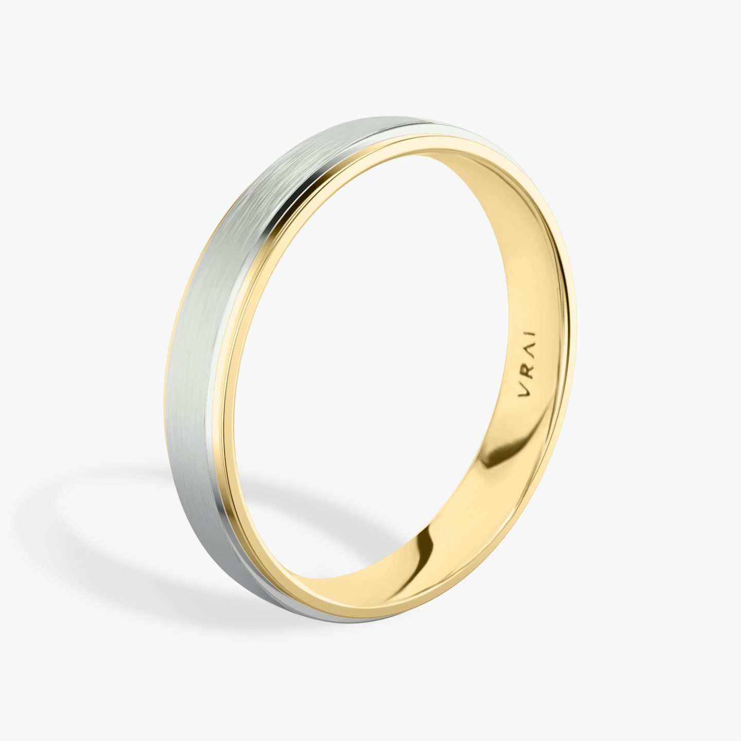 Two Tone Ehering | 18k | white-gold-and-yellow-gold | bandWidth: 4mm