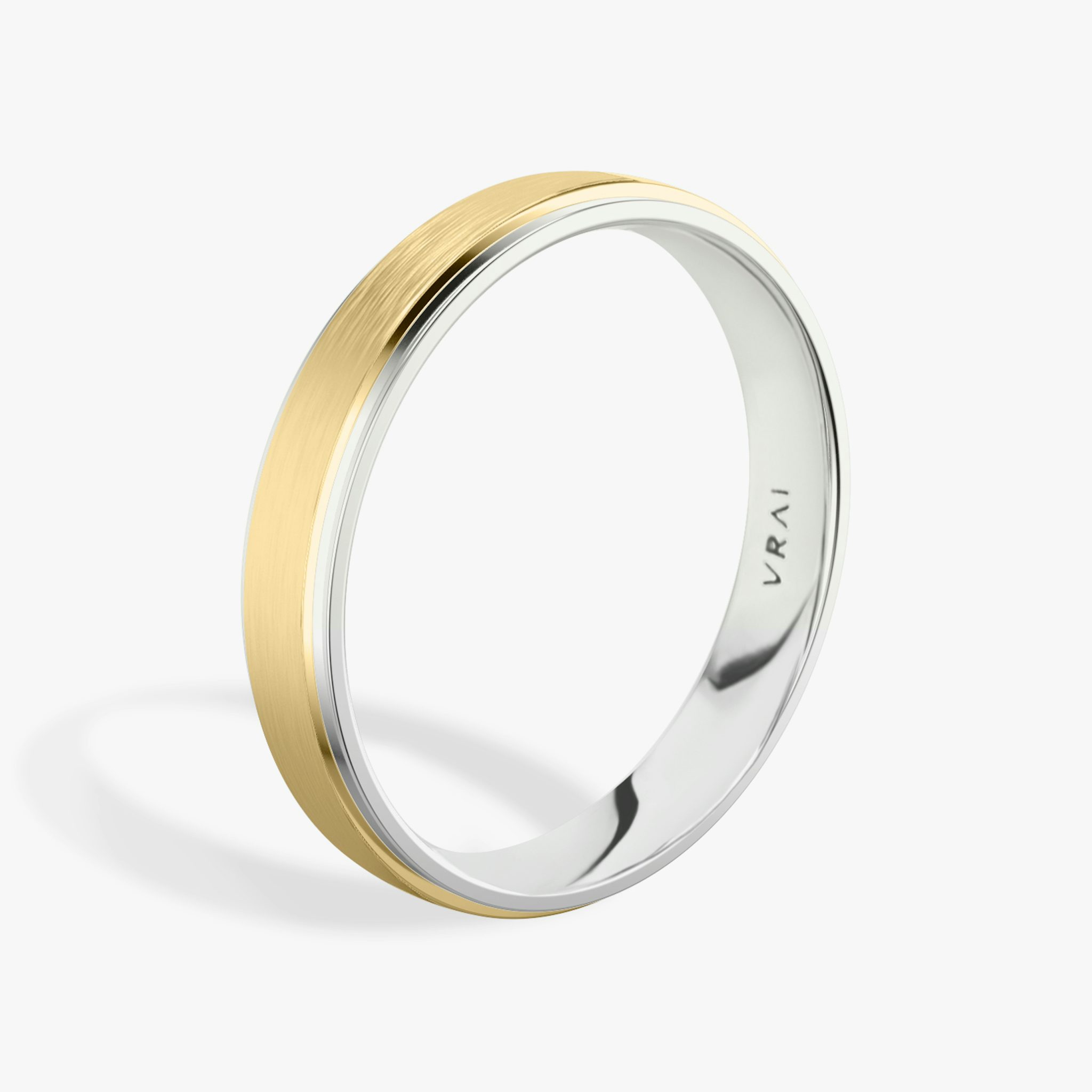 The Two Tone Band | 18k | yellow-gold-and-white-gold | bandWidth: 4mm
