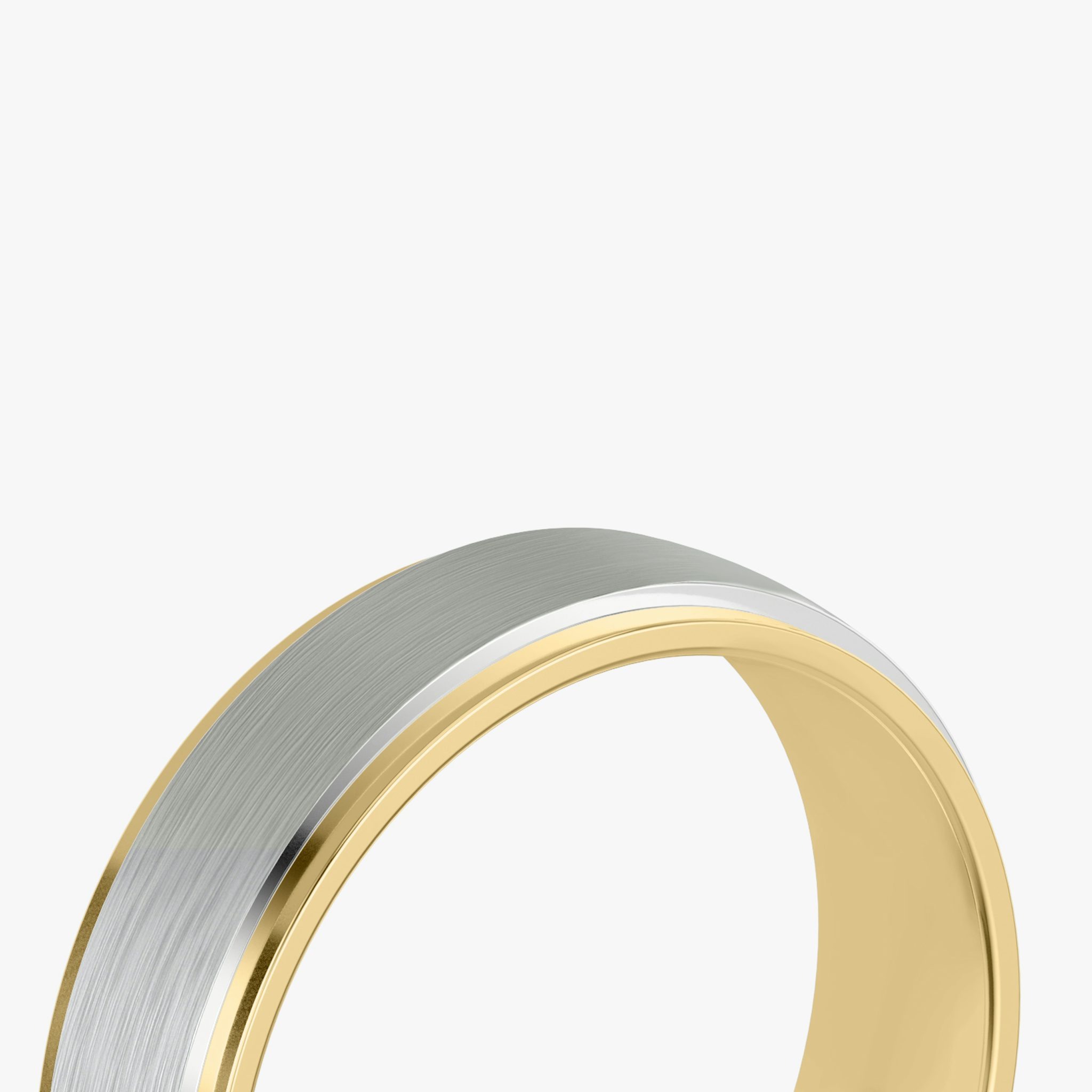 The Two Tone Band | 18k | white-gold-and-yellow-gold | bandWidth: 6mm