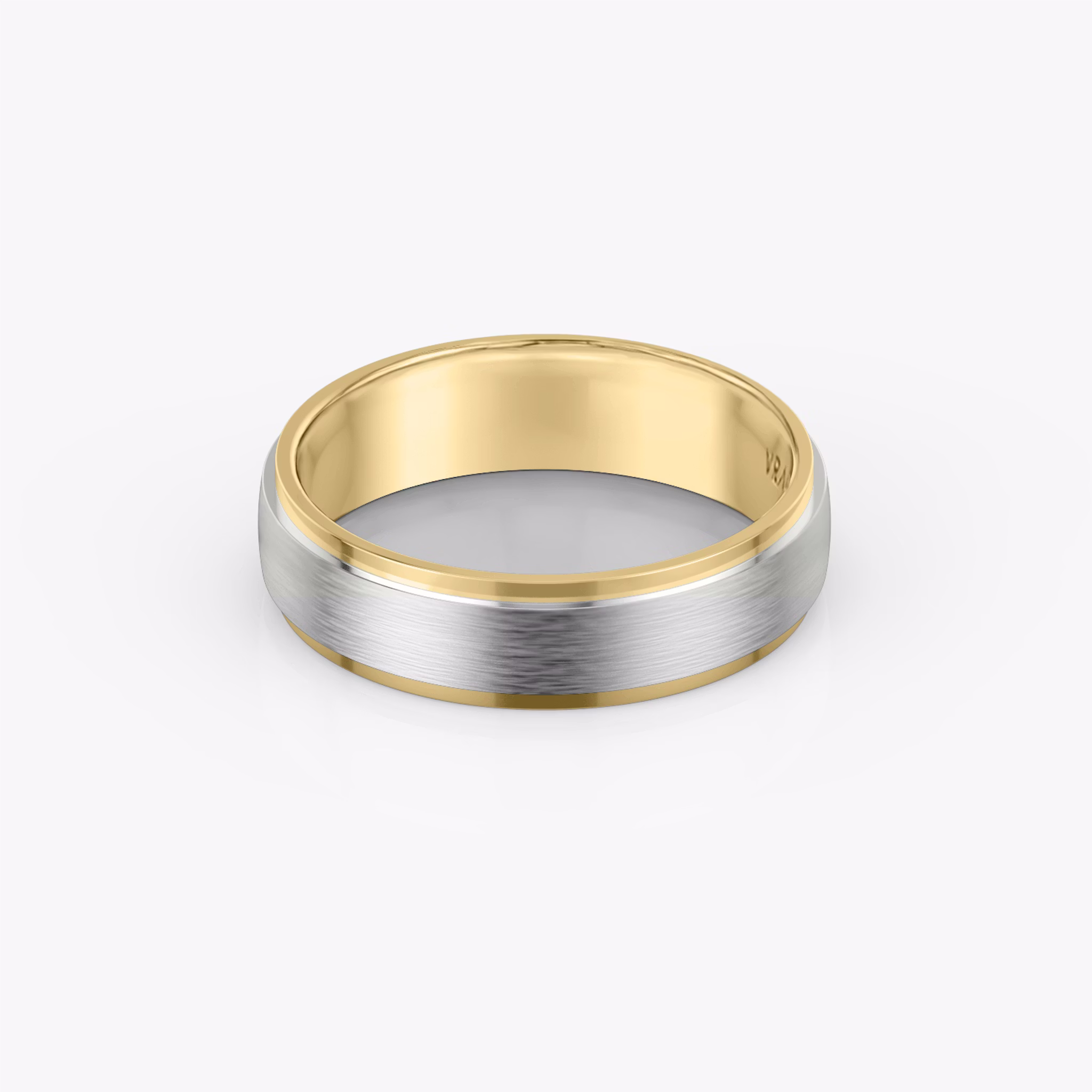 The Two Tone Band | 18k | white-gold-and-yellow-gold | bandWidth: 6mm