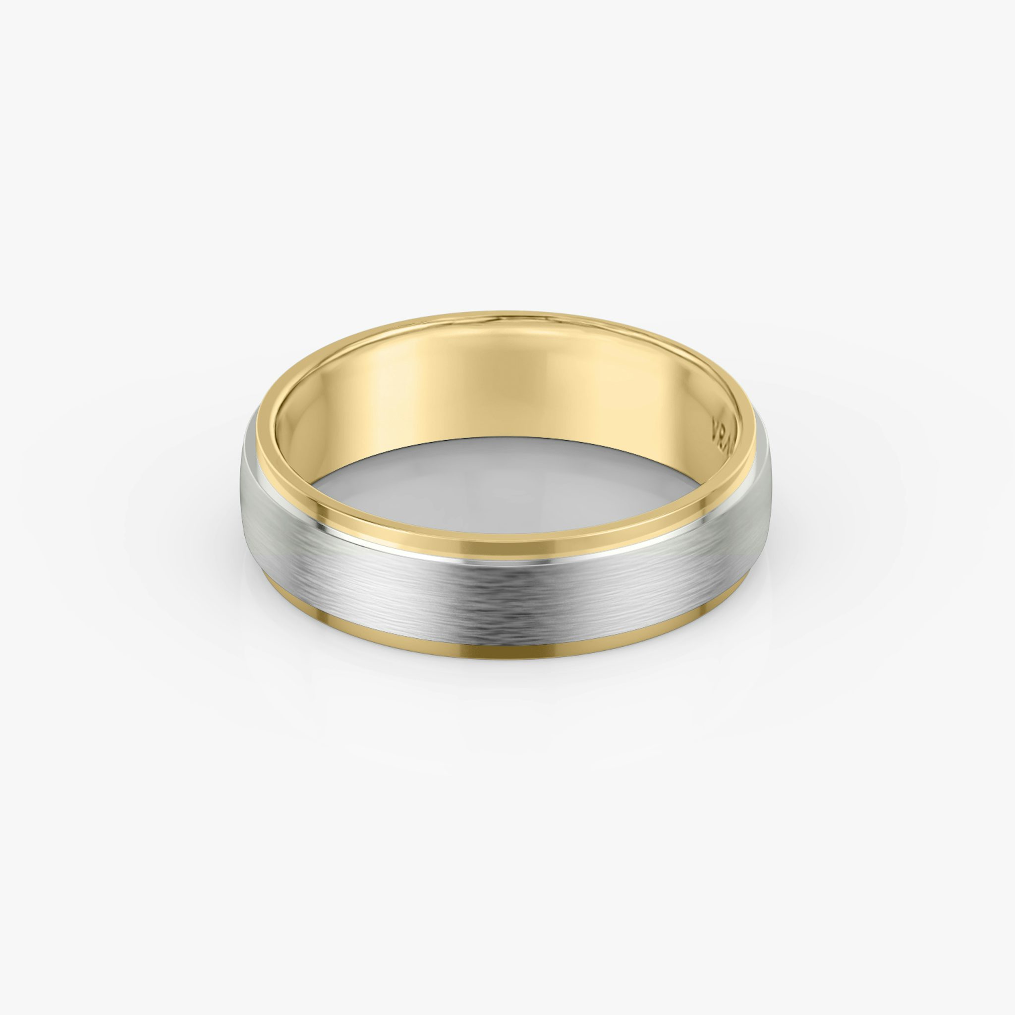 The Two Tone Band | 18k | white-gold-and-yellow-gold | bandWidth: 6mm