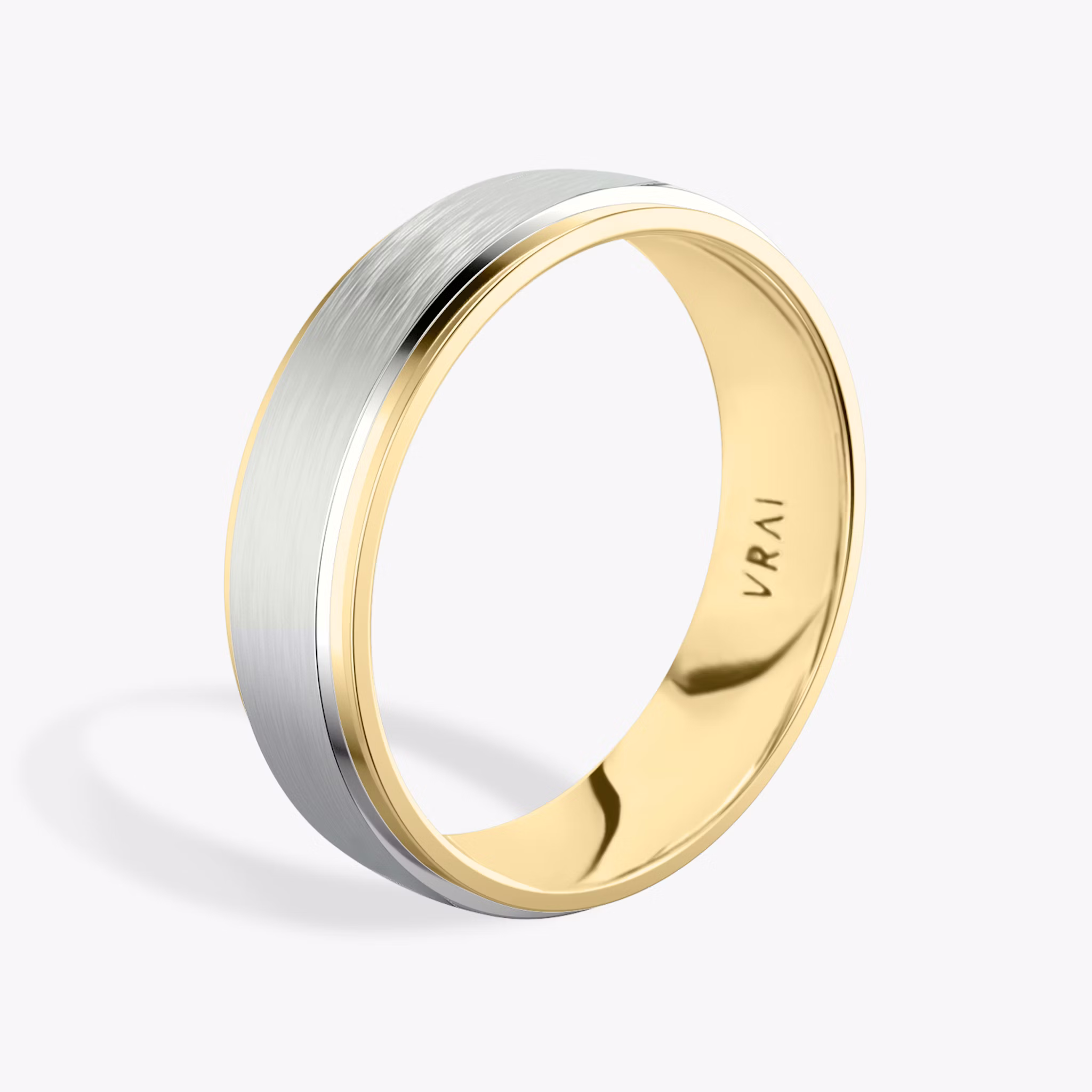 The Two Tone Band | 18k | white-gold-and-yellow-gold | bandWidth: 6mm