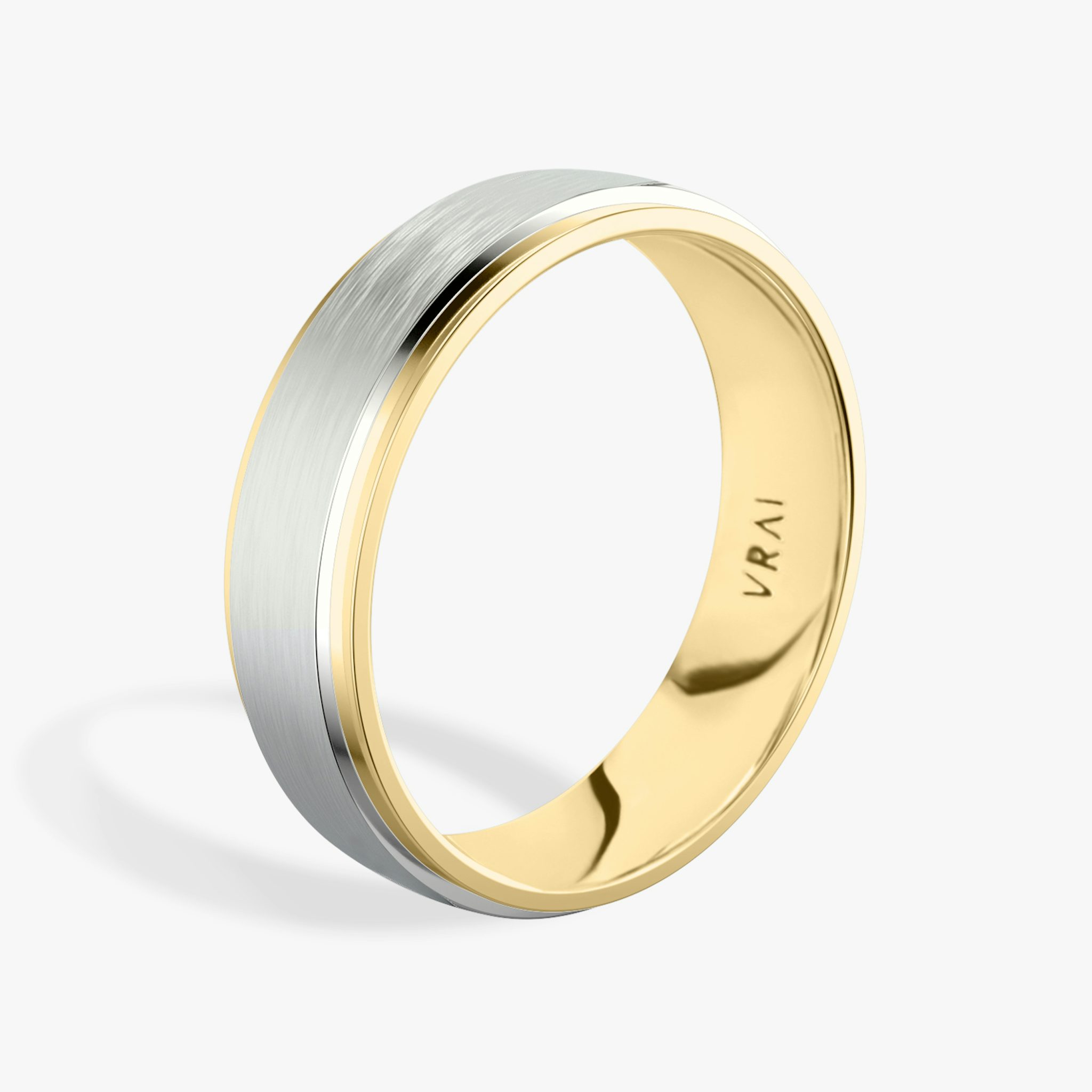 The Two Tone Band | 18k | white-gold-and-yellow-gold | bandWidth: 6mm