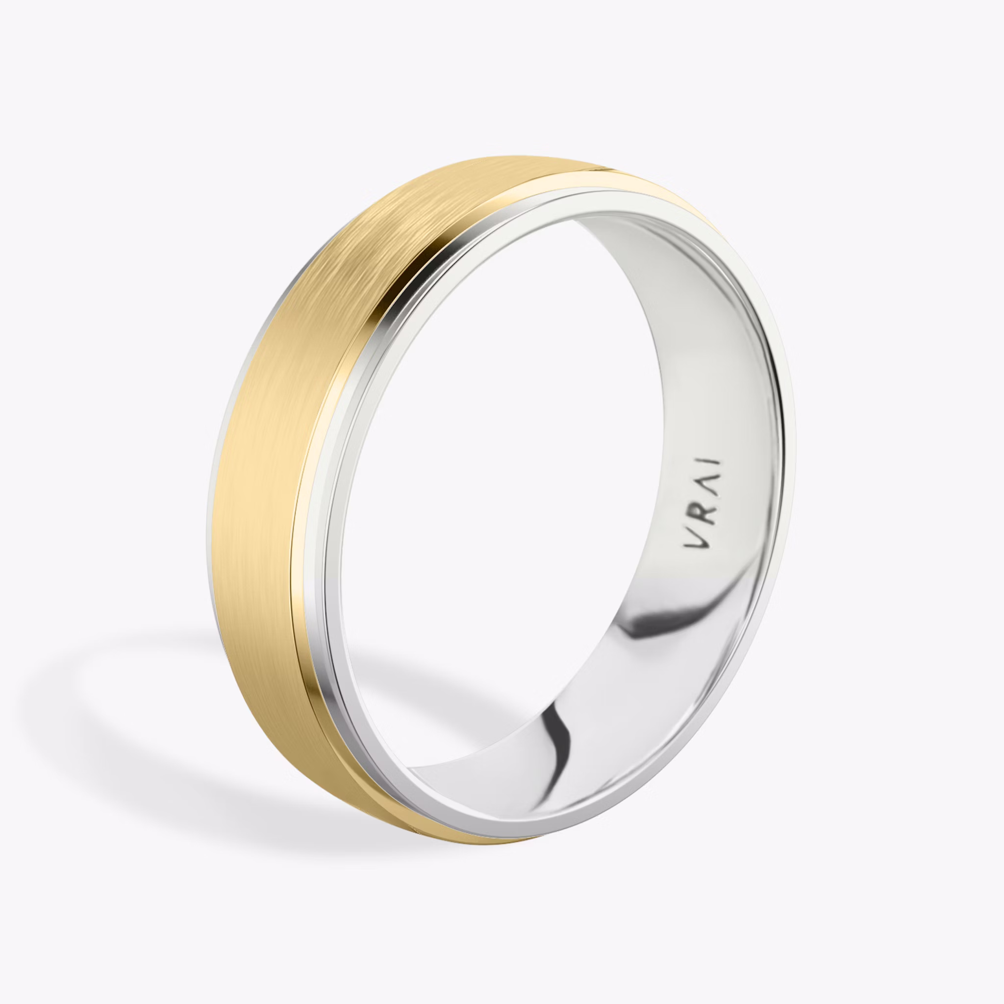 The Two Tone Band | 18k | yellow-gold-and-white-gold | bandWidth: 6mm