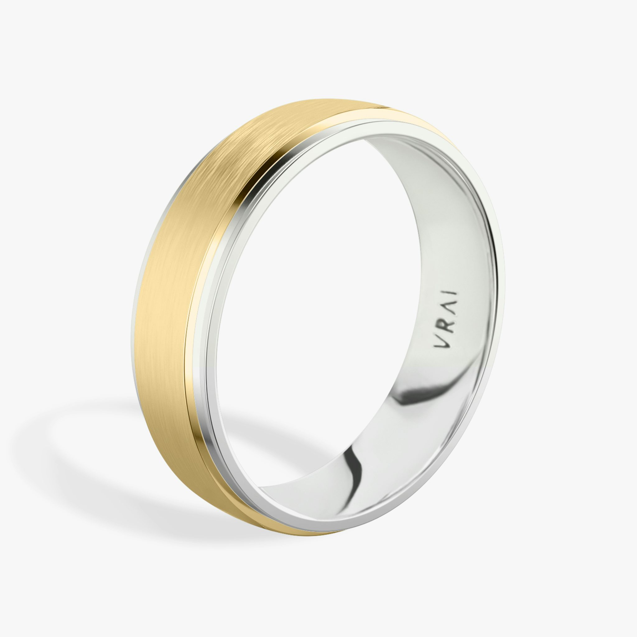The Two Tone Band | 18k | yellow-gold-and-white-gold | bandWidth: 6mm