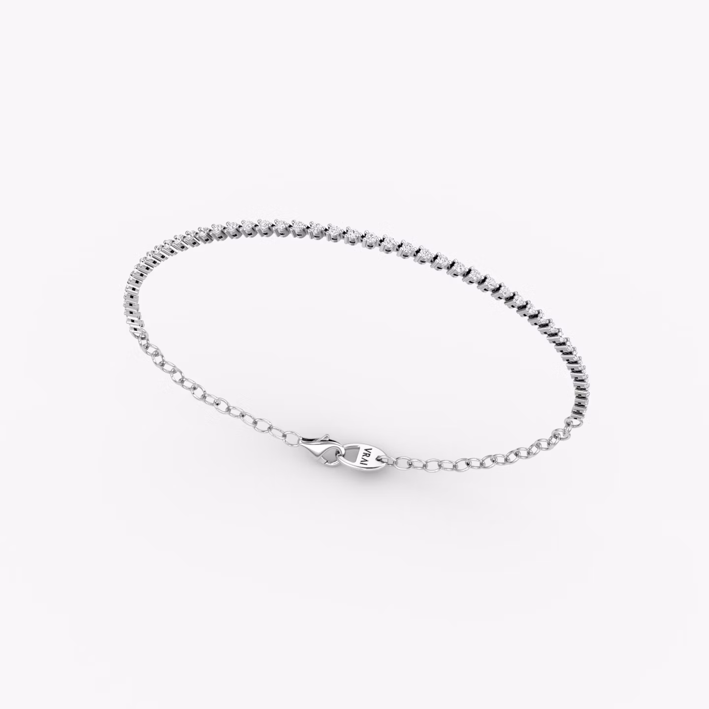 Half Tennis Bracelet | Round Brilliant | 14k | White Gold | diamondSize: original | chainLength: 7
