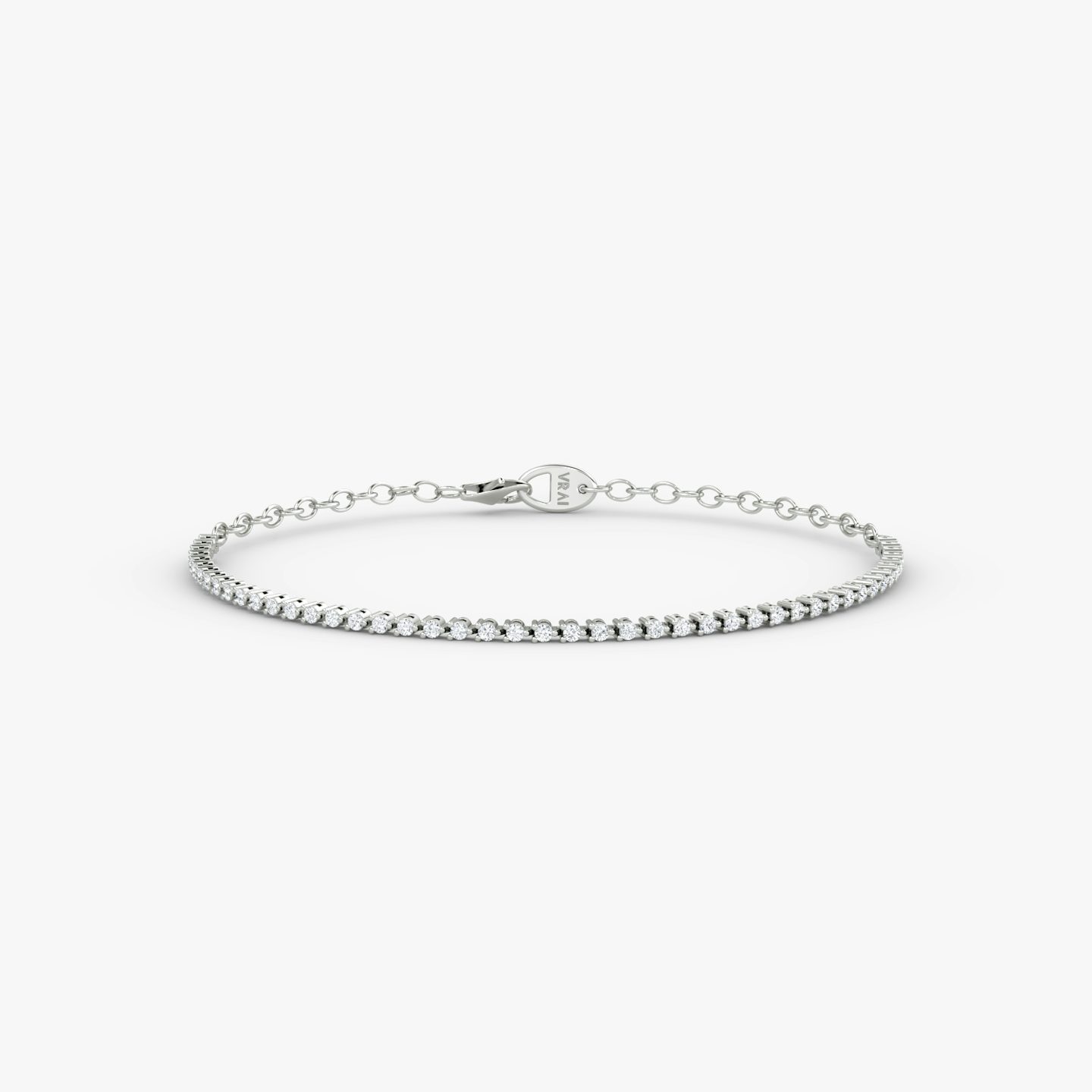Half Tennis Bracelet | Round Brilliant | 14k | White Gold | diamondSize: original | chainLength: 7
