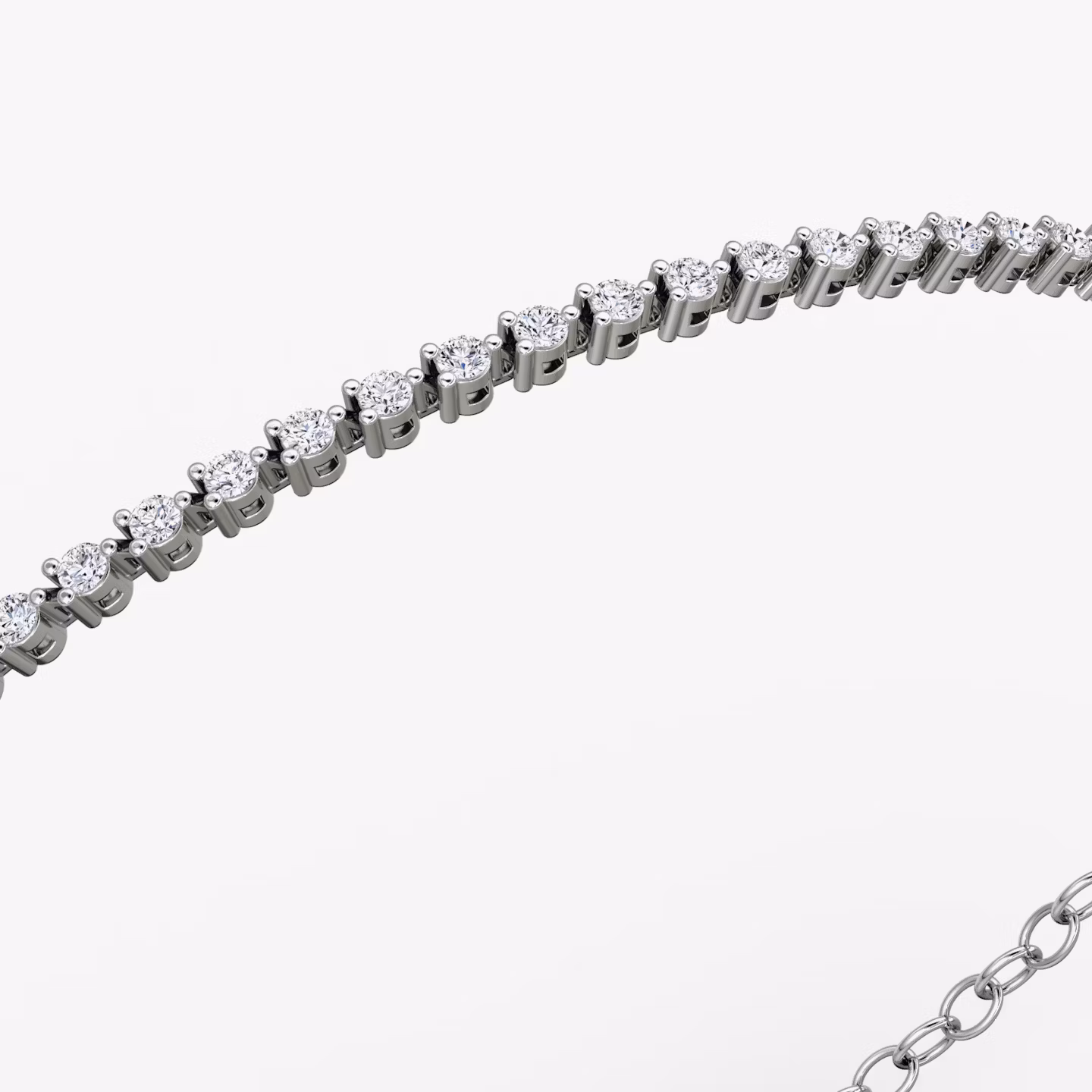 Half Tennis Bracelet | Round Brilliant | 14k | White Gold | diamondSize: original | chainLength: 7