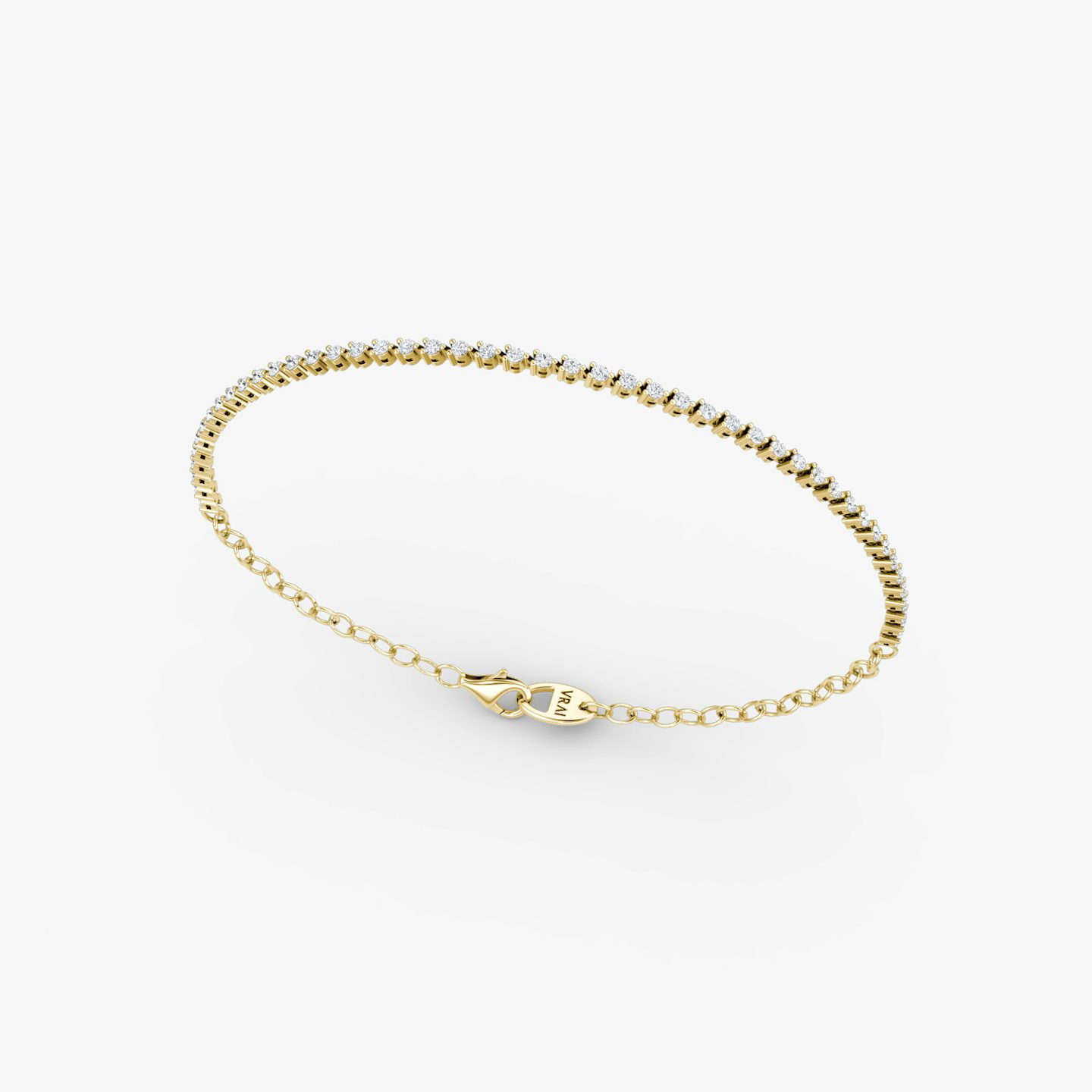 Half Tennis Bracelet | Round Brilliant | 14k | Yellow Gold | diamondSize: original | chainLength: 7