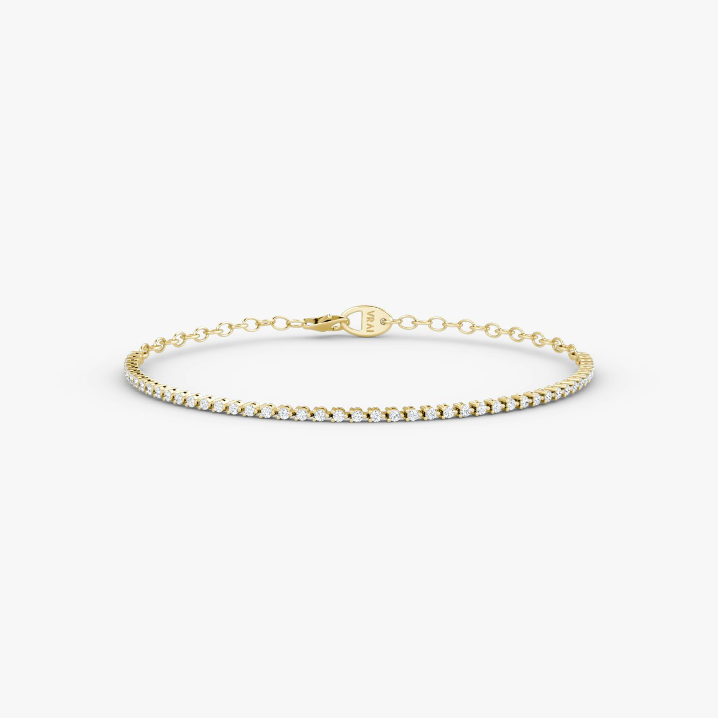 Half Tennis Bracelet | Round Brilliant | 14k | Yellow Gold | diamondSize: original | chainLength: 7