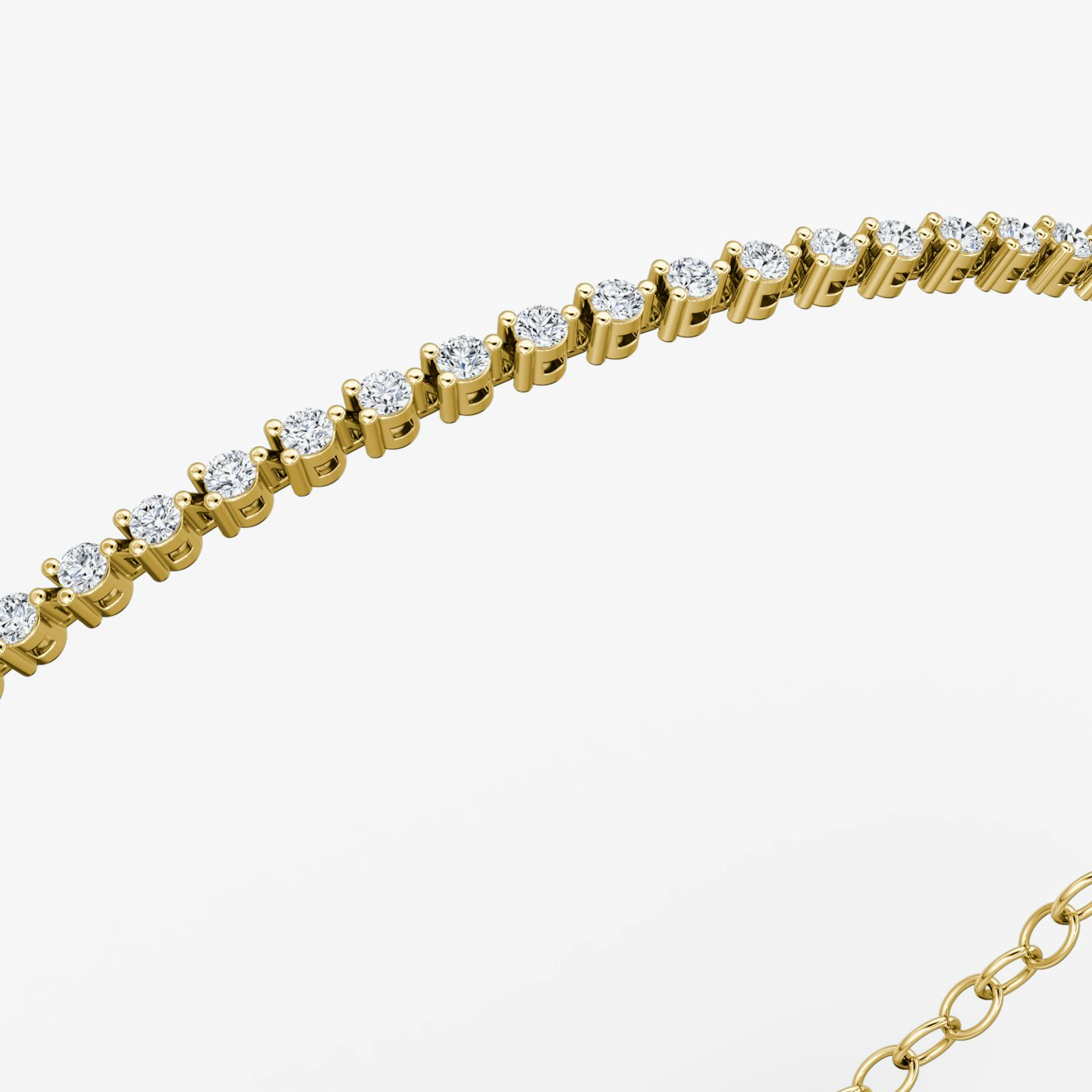 Half Tennis Bracelet | Round Brilliant | 14k | Yellow Gold | diamondSize: original | chainLength: 7