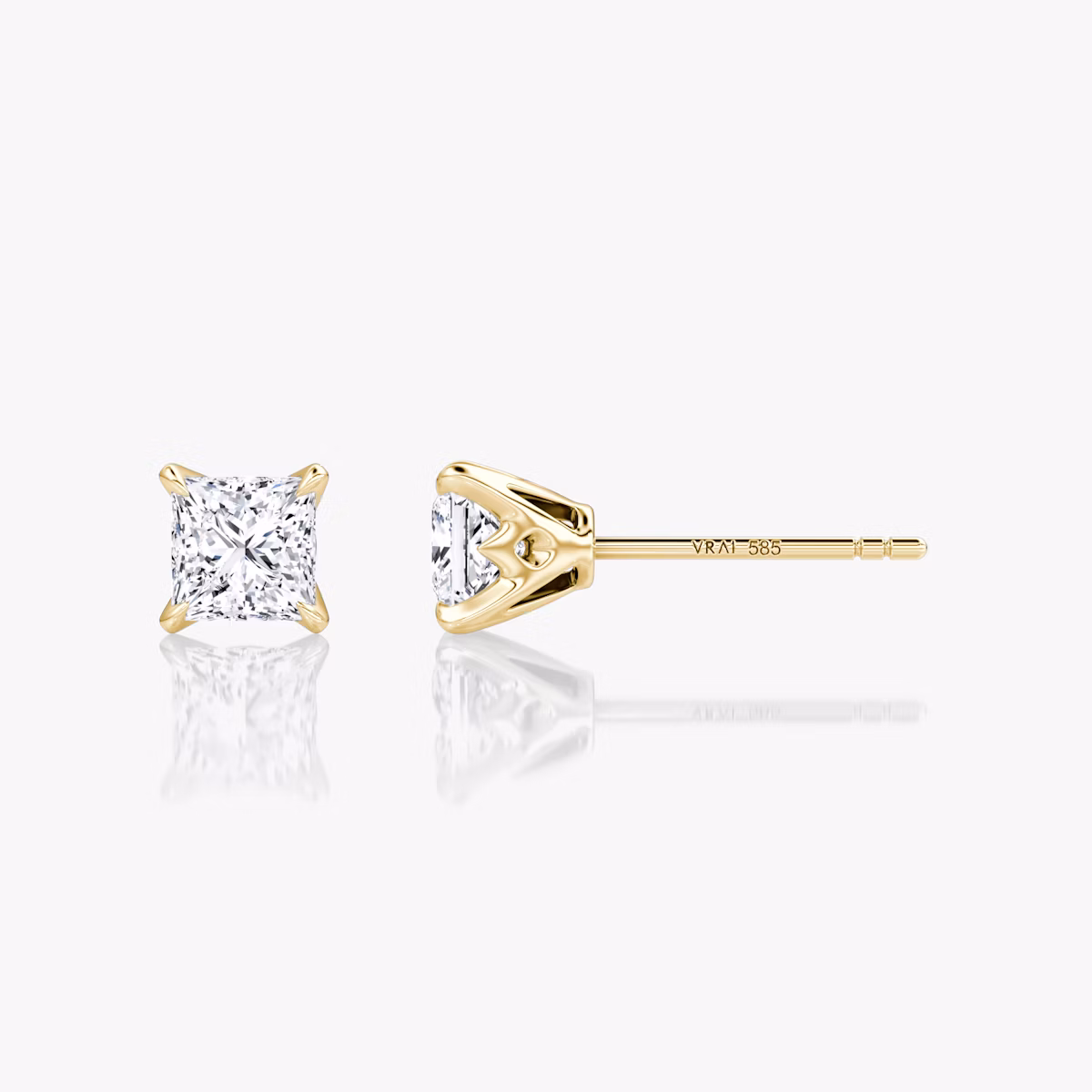 VRAI Martini Stud | Princess | 14k | Yellow Gold | caratWeight: 1.0ct