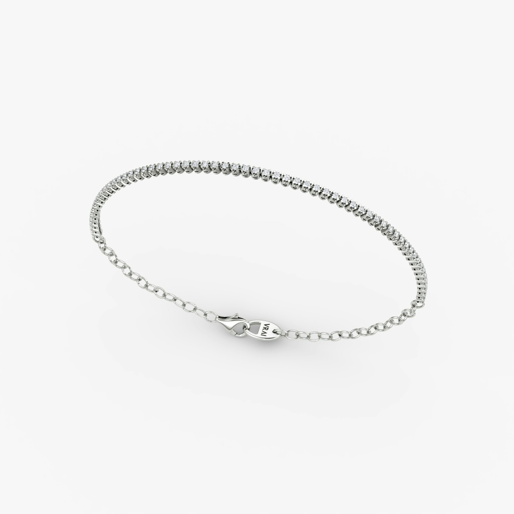 Half Tennis Bracelet | Round Brilliant | 14k | White Gold | chainLength: 7