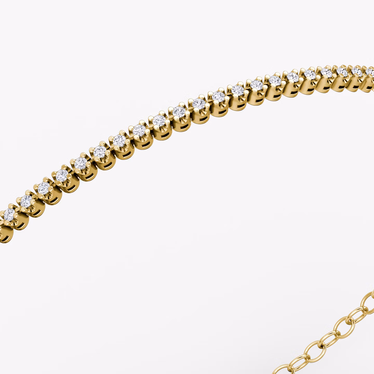 Half Tennis Bracelet | Round Brilliant | 14k | Yellow Gold | diamondSize: petite | chainLength: 7