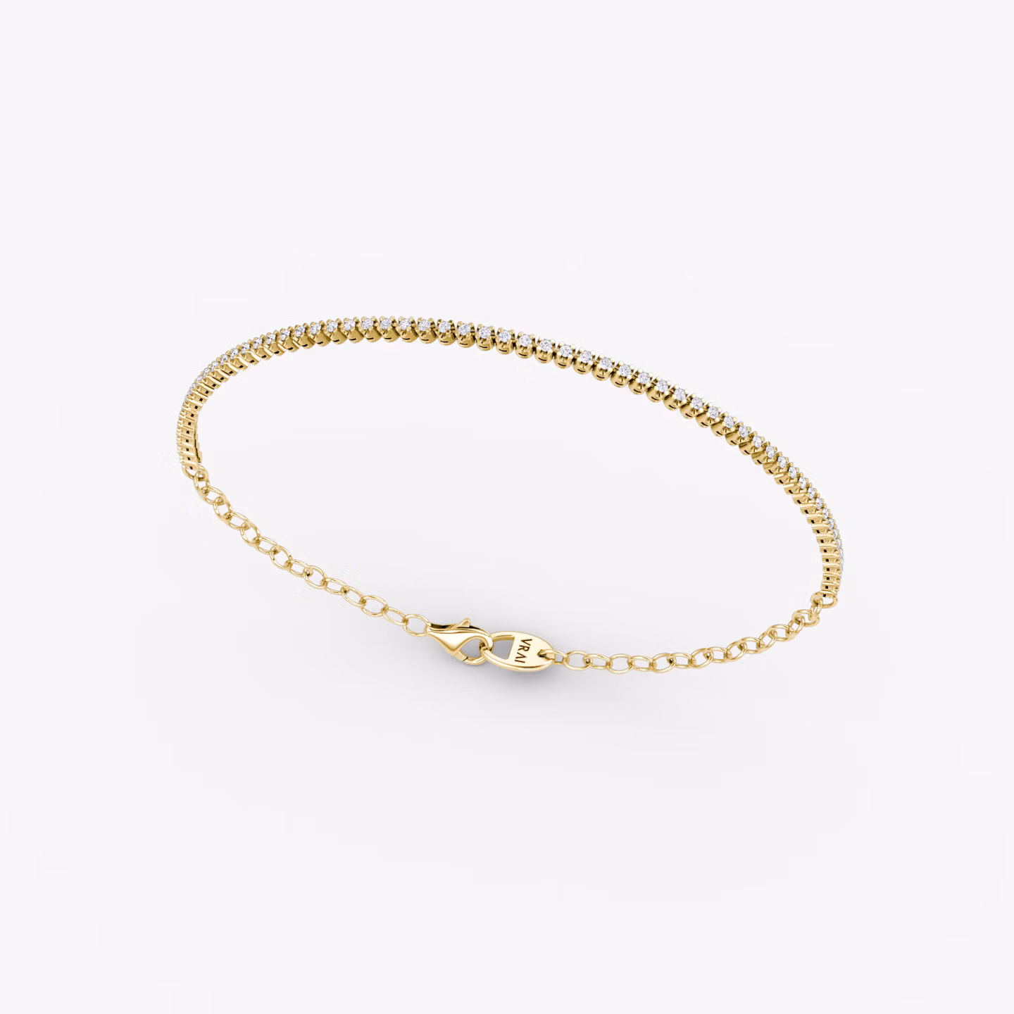 Half Tennis Bracelet | Round Brilliant | 14k | Yellow Gold | diamondSize: petite | chainLength: 7