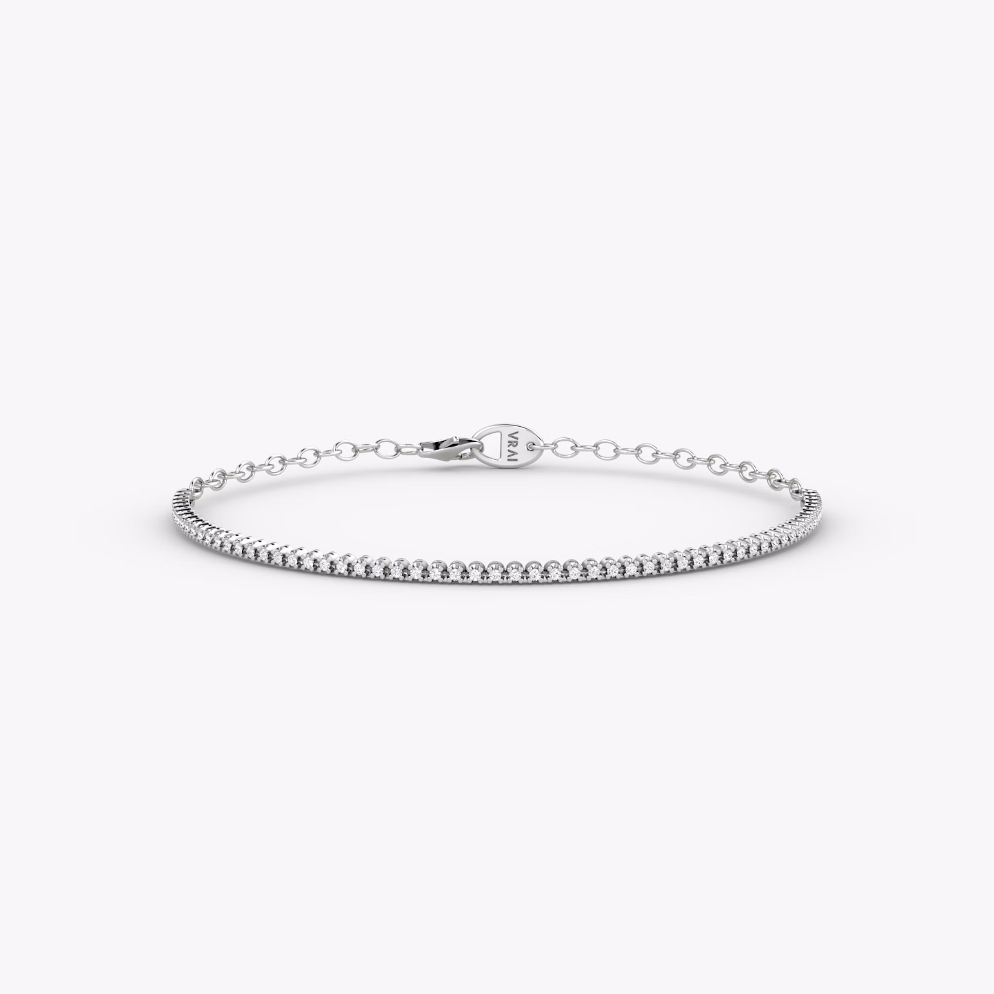 Half Tennis Bracelet | Round Brilliant | 14k | White Gold | chainLength: 7