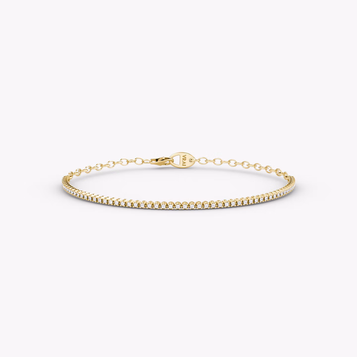 Half Tennis Bracelet | Round Brilliant | 14k | Yellow Gold | diamondSize: petite | chainLength: 7