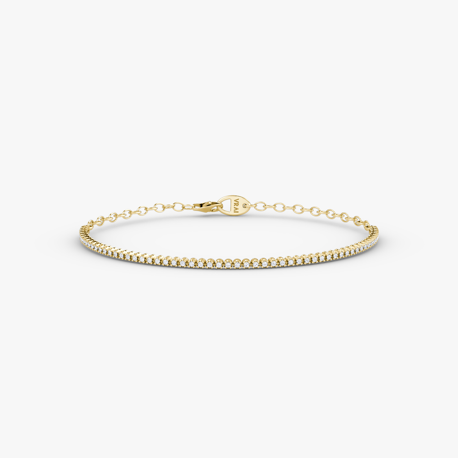 Petite Half Tennis Bracelet in Yellow Gold | VRAI Created Diamonds