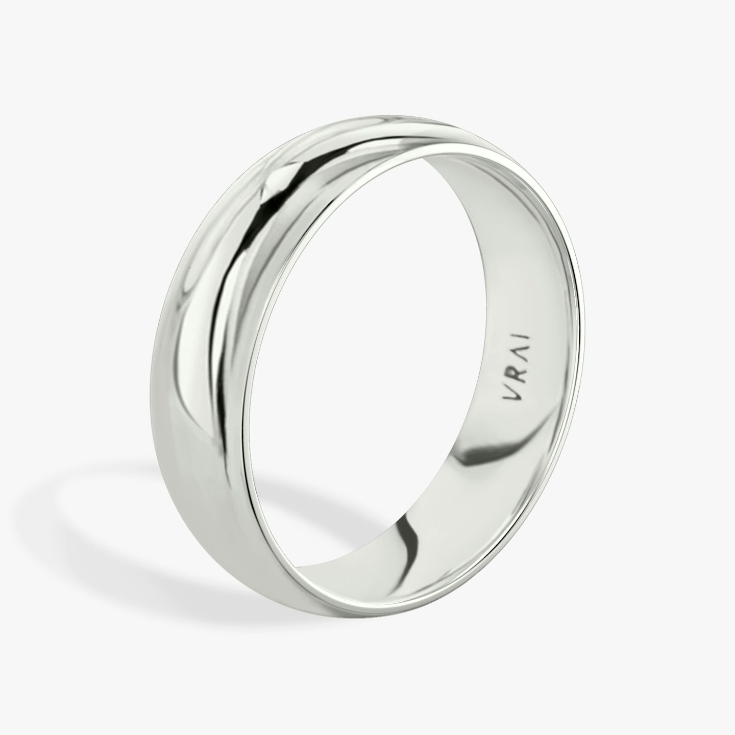 The Round | 18k | White Gold | bandAccent: Plain | bandWidth: 6mm