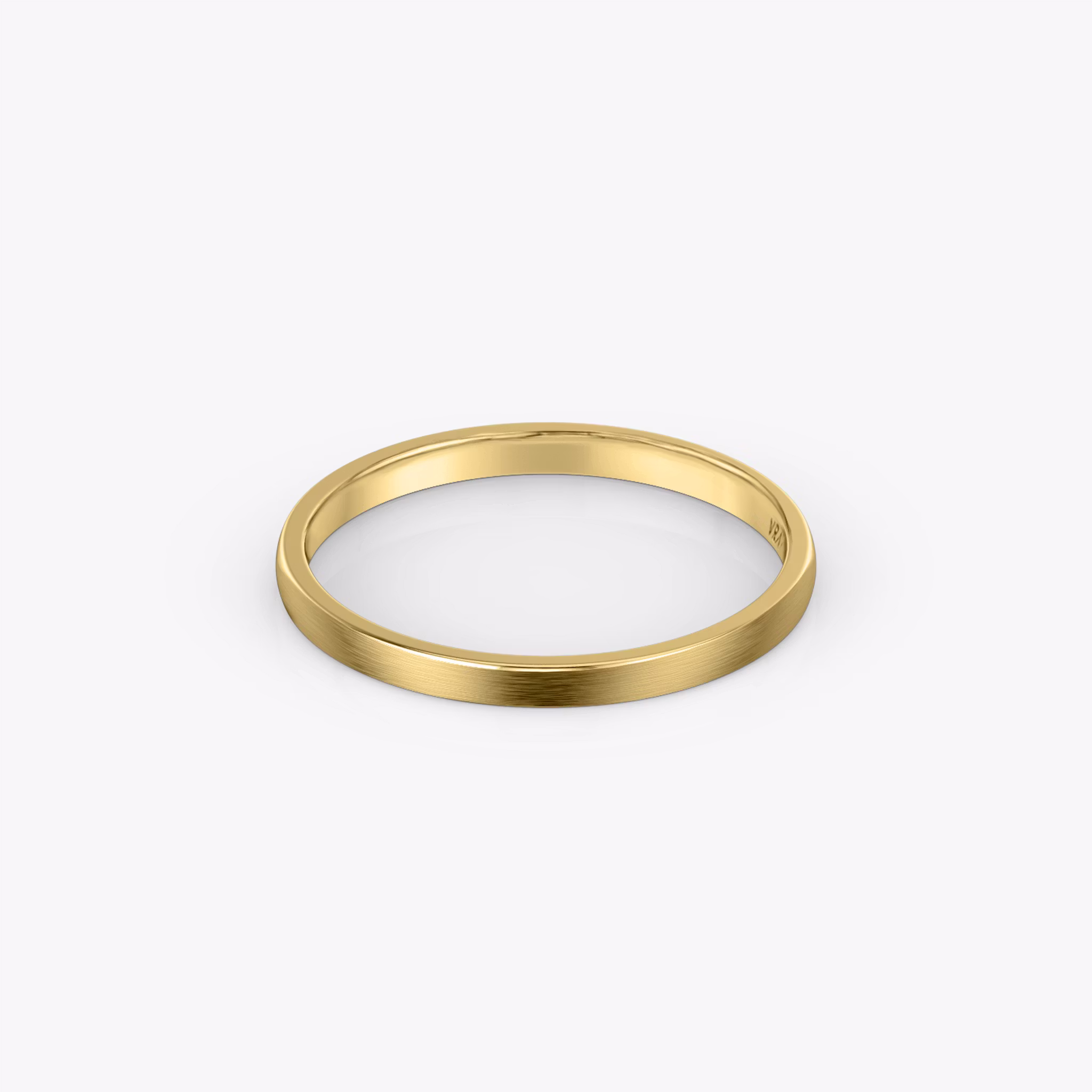Brushed Round Band | Yellow Gold