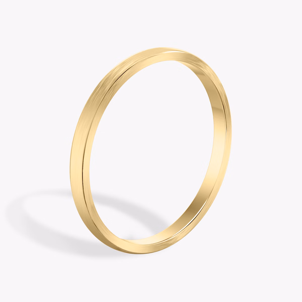 Brushed Round Band | 18k | Yellow Gold | bandWidth: 2mm
