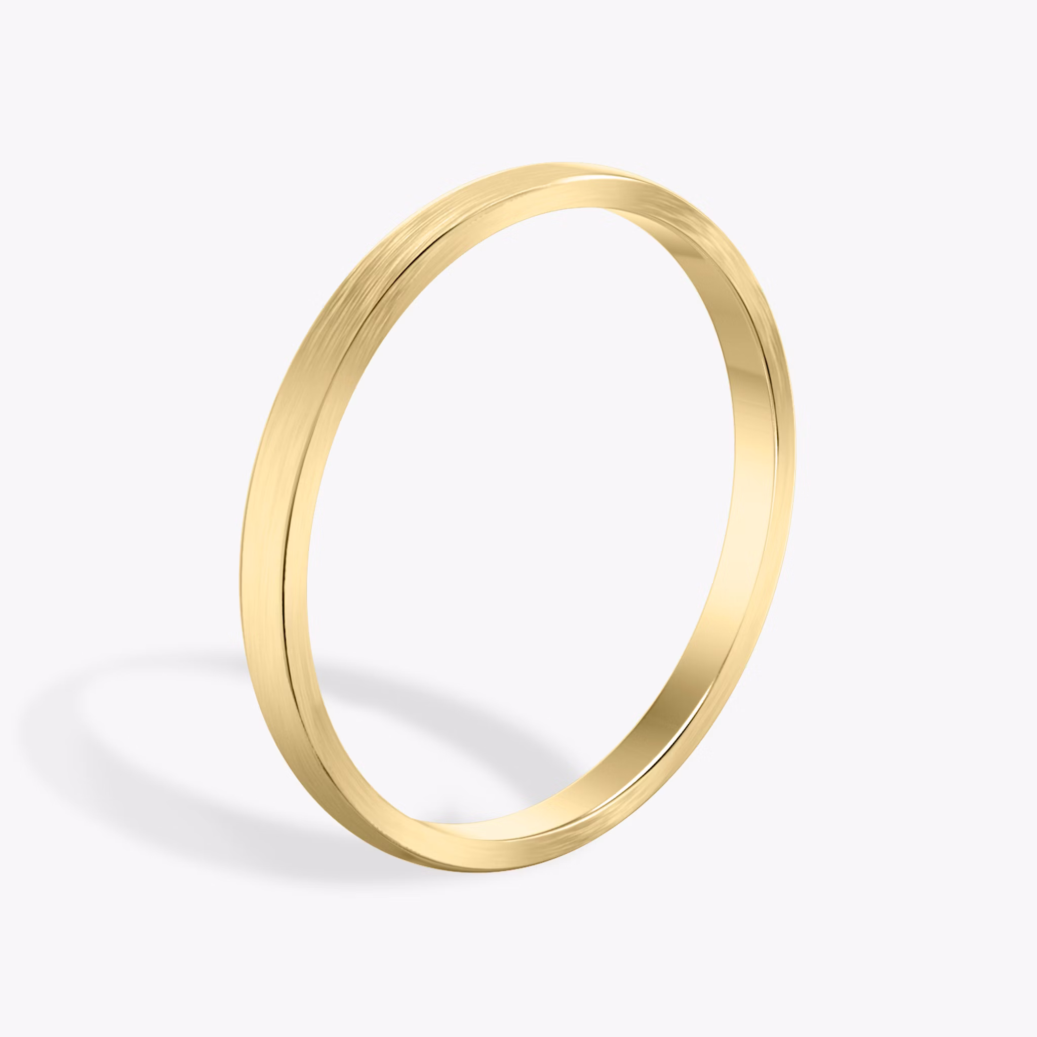 Brushed Round Band | 18k | Yellow Gold | bandWidth: 2mm