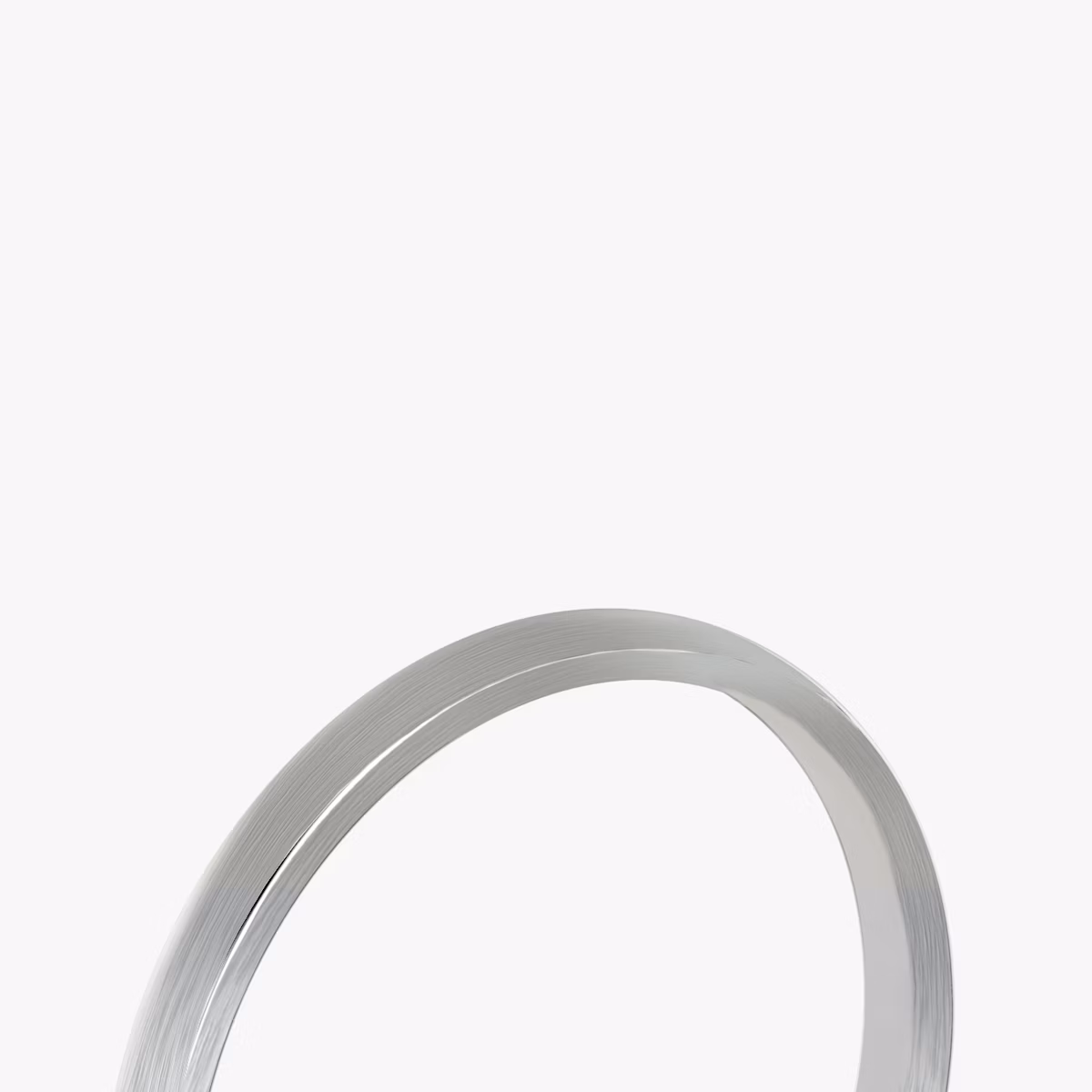 Brushed Round Band | 18k | White Gold | bandWidth: 2mm