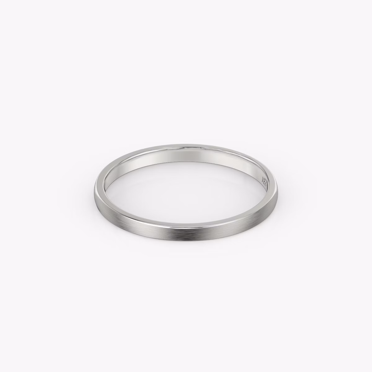 Brushed Round Band | 18k | White Gold | bandWidth: 2mm