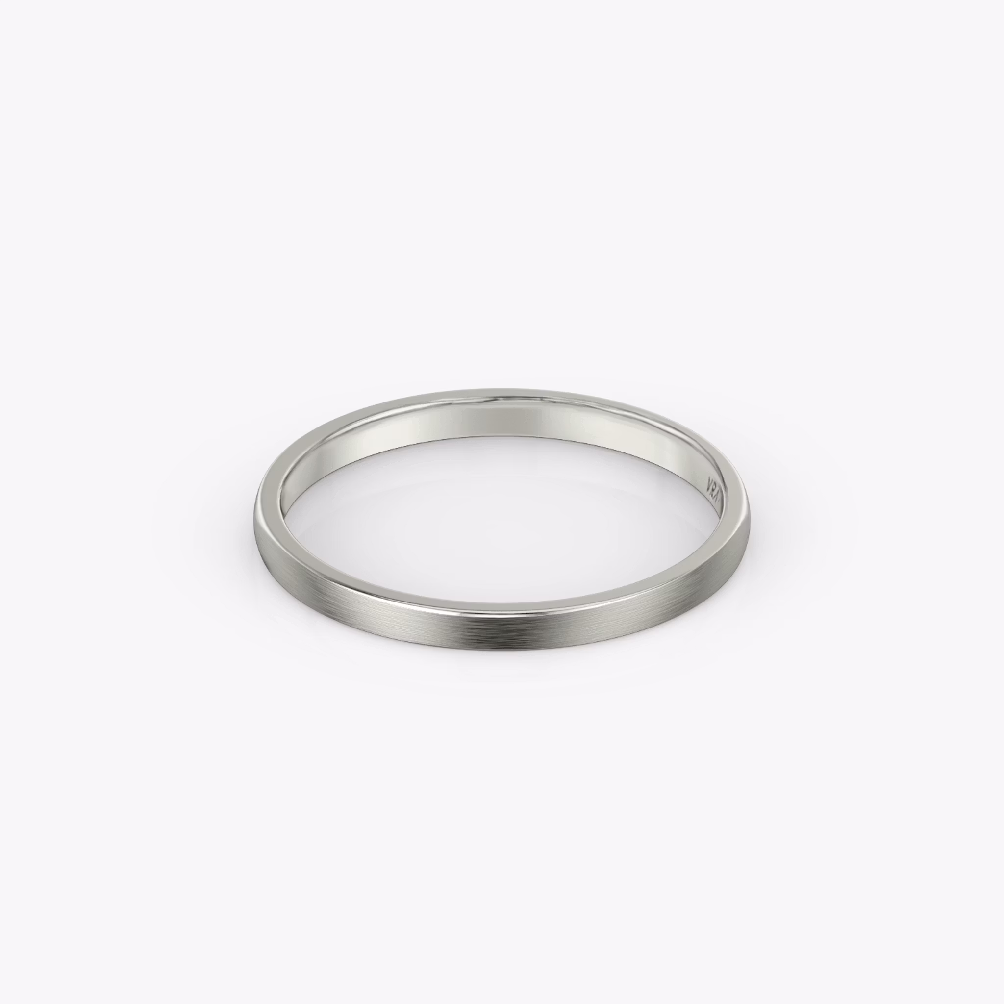 Brushed Round Band | Platinum