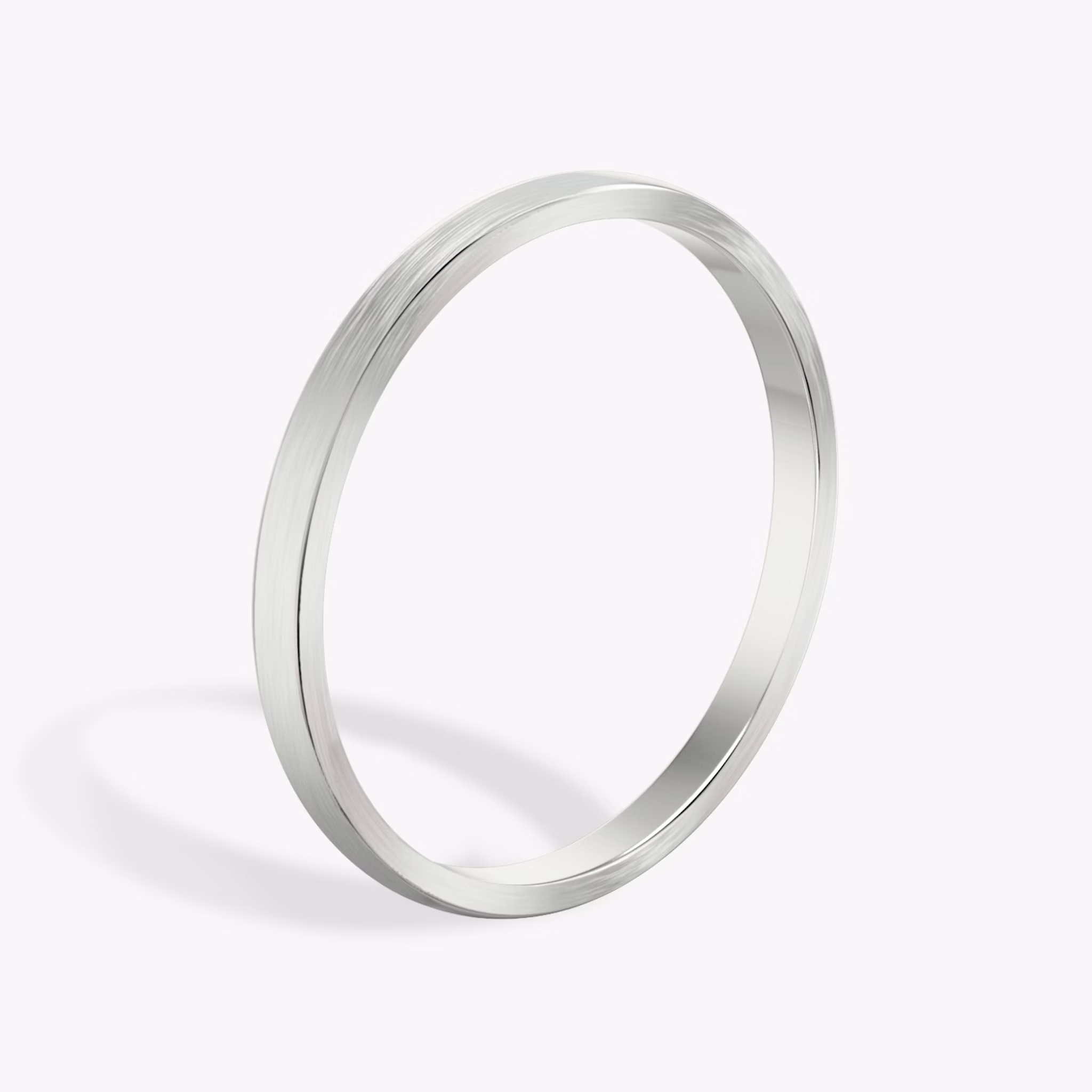 Brushed Round Band | Platinum | bandWidth: 2mm