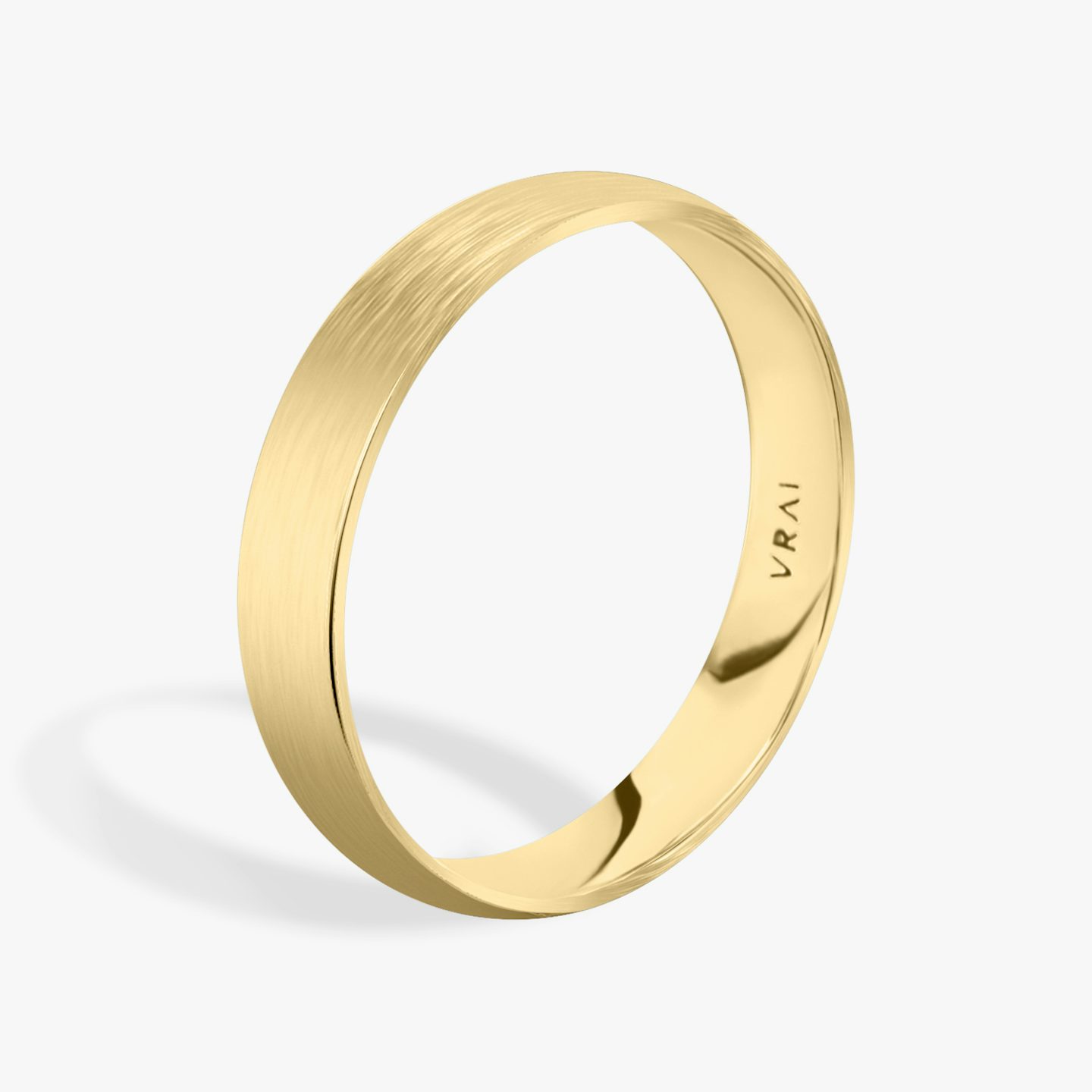 Brushed Round Band | 18k | Yellow Gold | bandWidth: 4mm