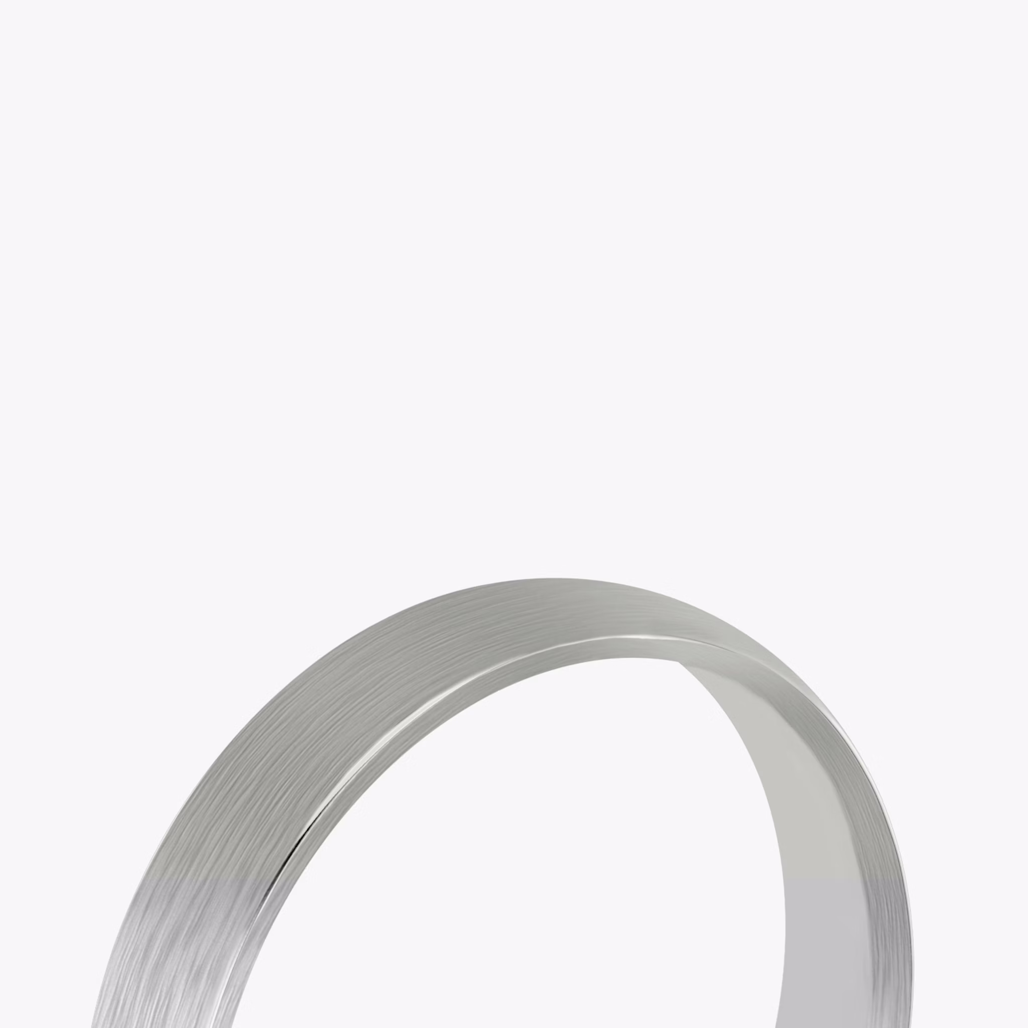 Brushed Round Band | 18k | White Gold | bandWidth: 4mm