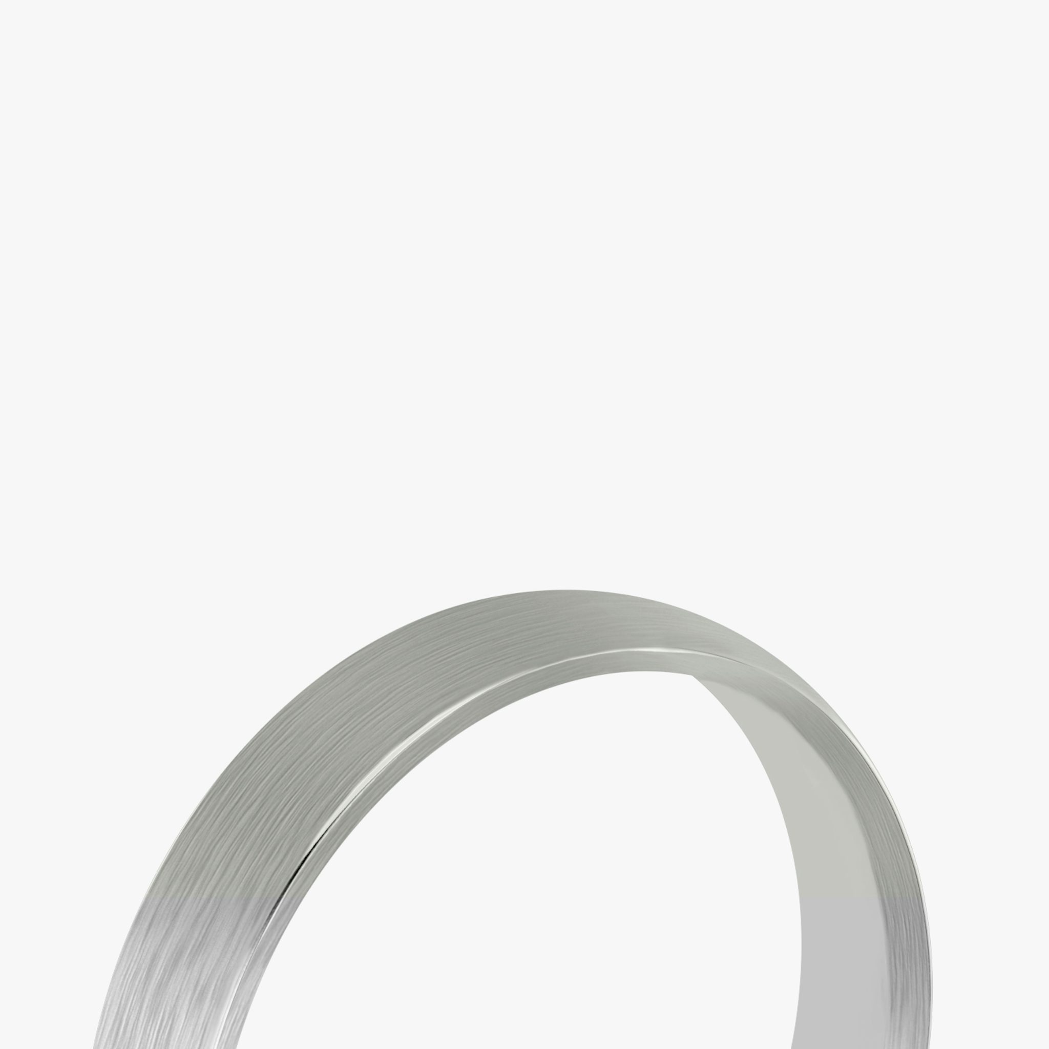 Brushed Round Band | 18k | White Gold | bandWidth: 4mm