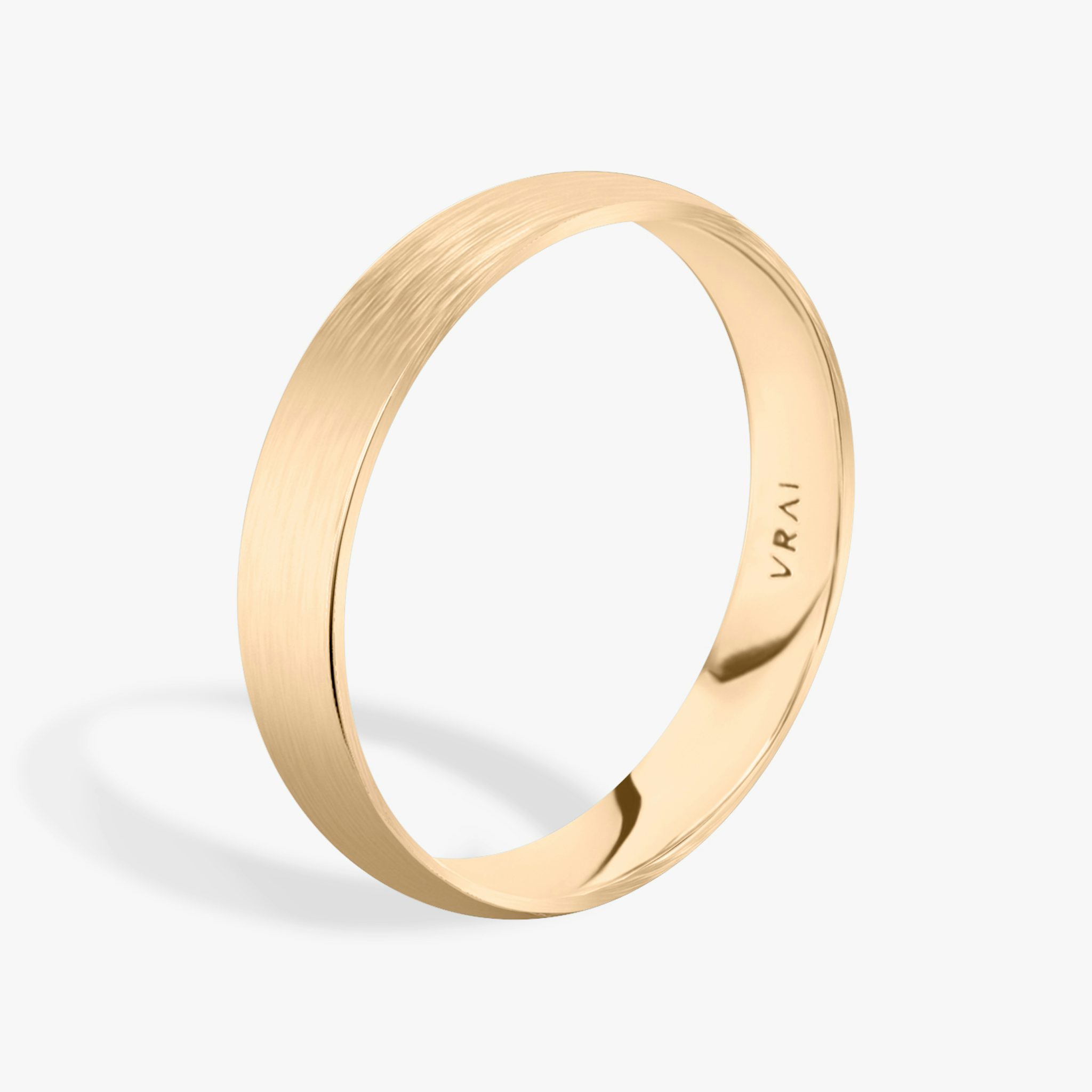 Brushed Round Band | 14k | Rose Gold | bandWidth: 4mm
