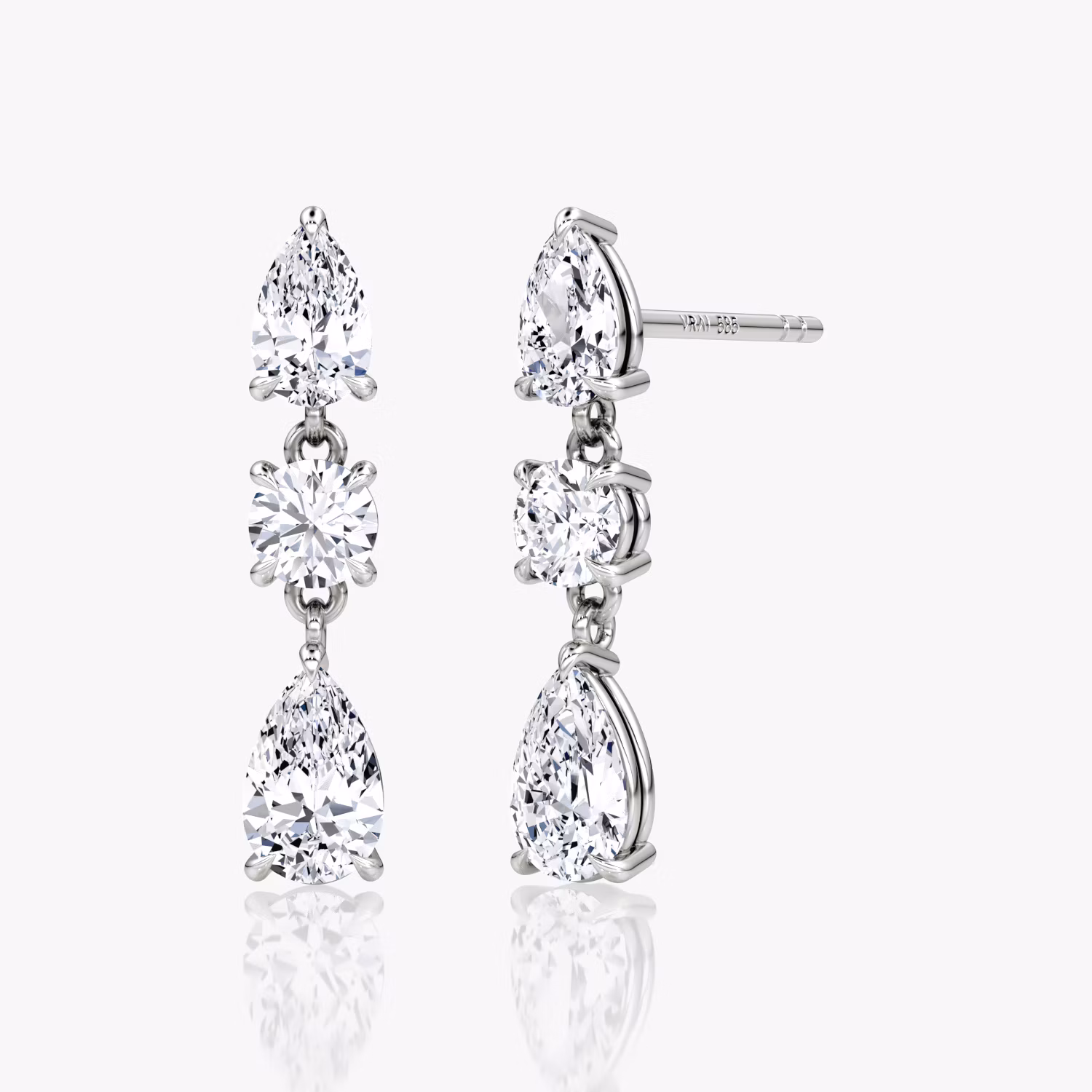 Three Stone Drop Ohrring