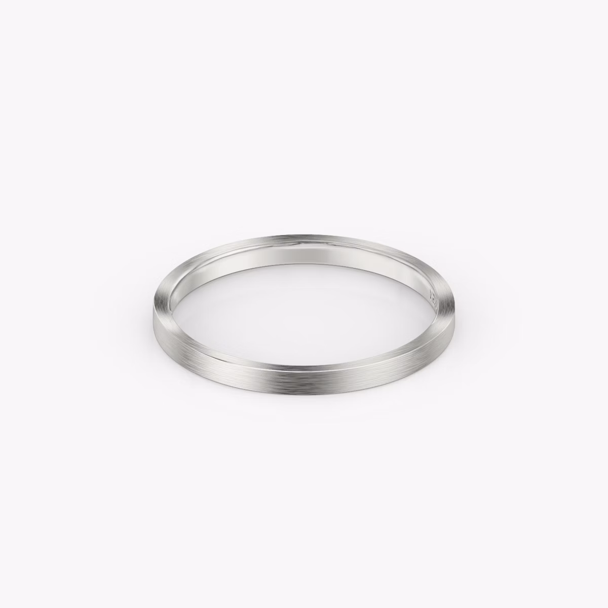 Brushed Flat Band | 18k | White Gold | bandWidth: 2mm