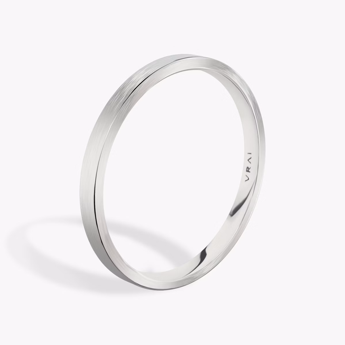 Brushed Flat Band | 18k | White Gold | bandWidth: 2mm