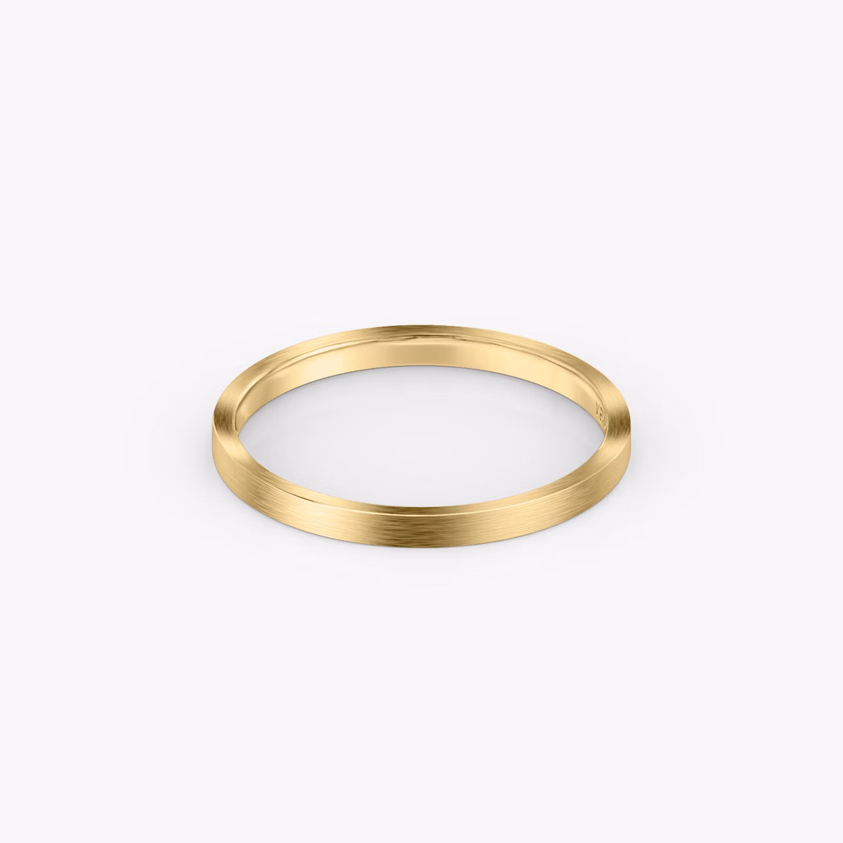 Brushed Flat Band | 18k | Yellow Gold | bandWidth: 2mm