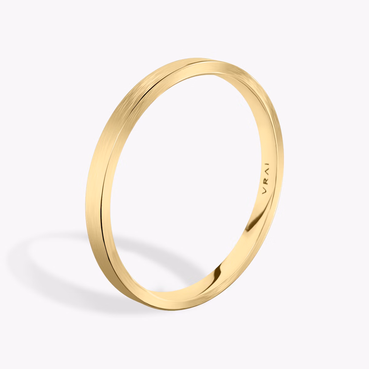 Brushed Flat Band | 18k | Yellow Gold | bandWidth: 2mm