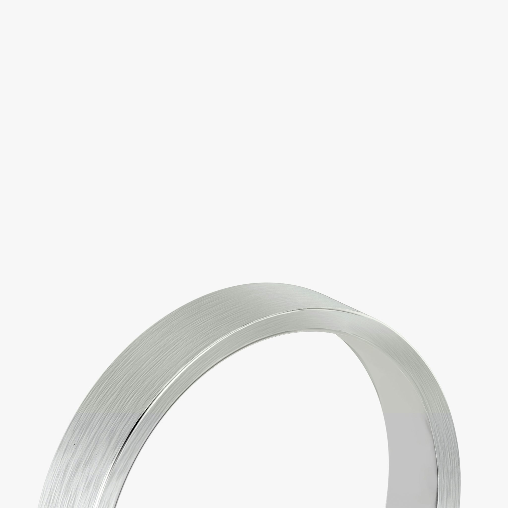 Brushed Flat Band | 18k | White Gold | bandWidth: 4mm
